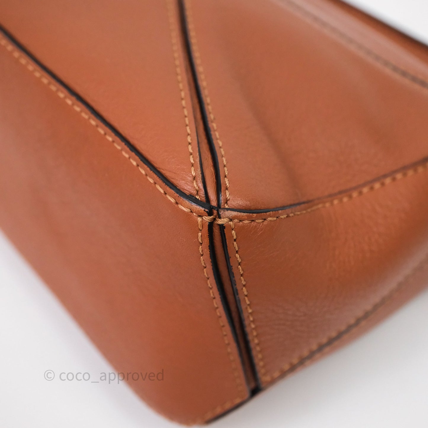 Loewe Mini Puzzle Bag Tan Calfskin Gold Hardware
