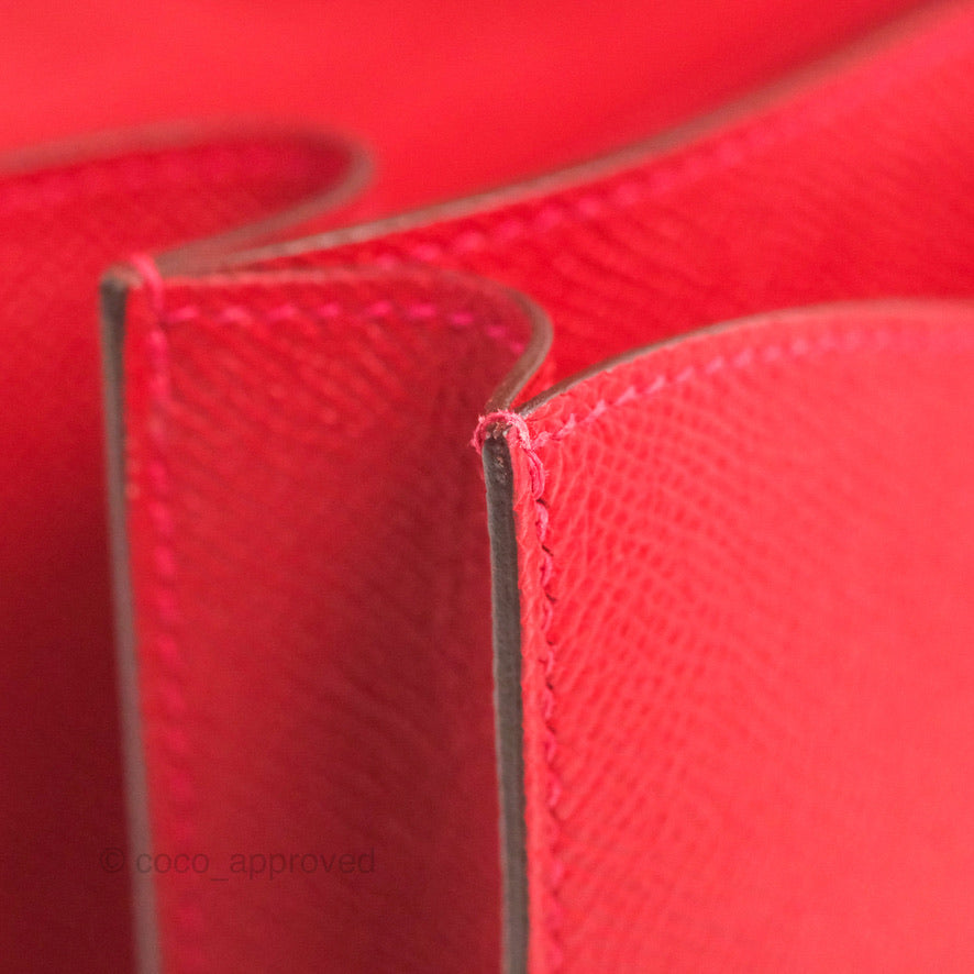 Hermès Constance 24 Rouge Casaque Epsom Gold Hardware