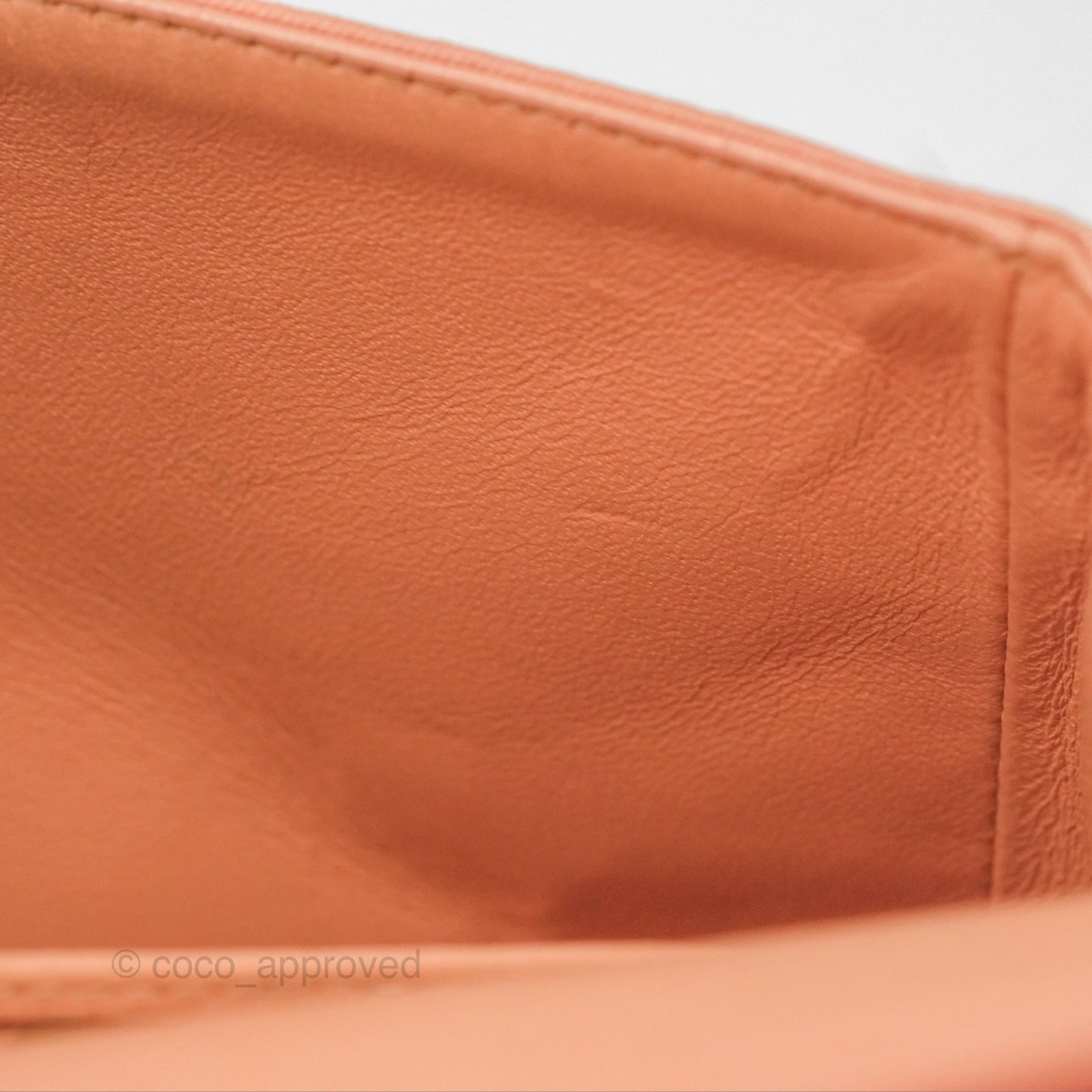 Chanel Coco Logo Medium Classic Flap Quilted Coral Pink Canvas Gold Hardware