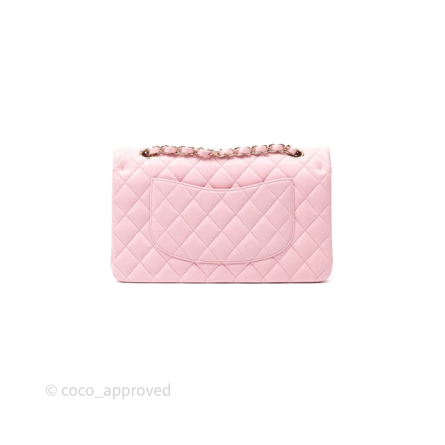 Chanel Classic M/L Medium Flap Quilted Pink Lambskin Gold Hardware