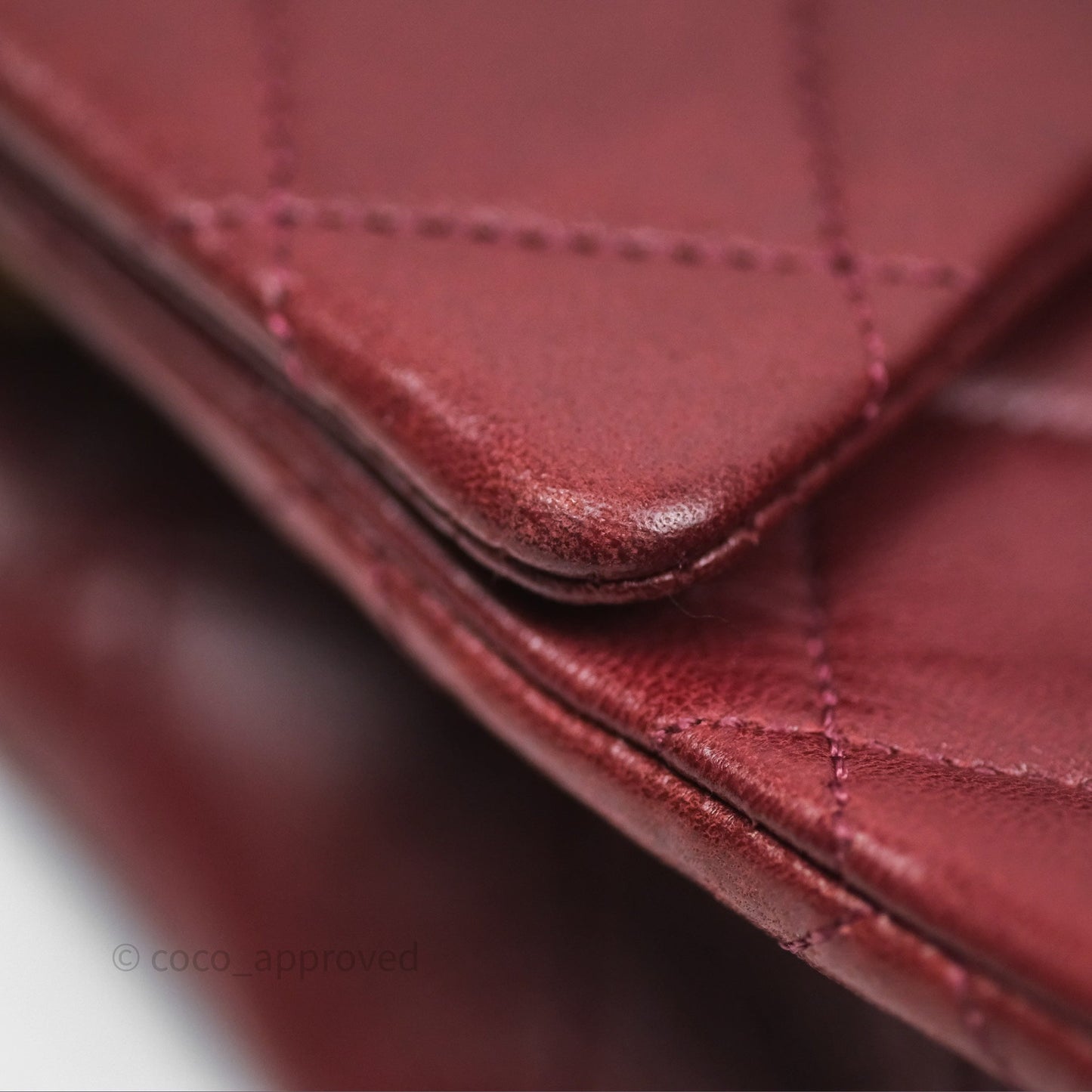 Chanel Vintage Mini Square Burgundy Lambskin 24K Gold Hardware
