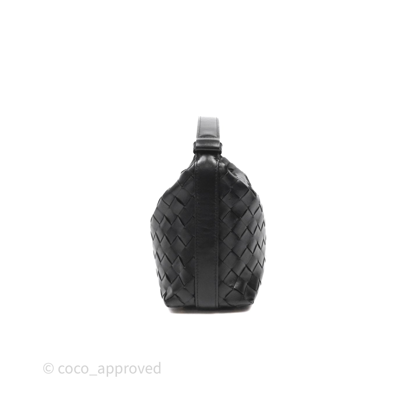 Bottega Veneta Mini Wallace Intrecciato Black Gold Hardware