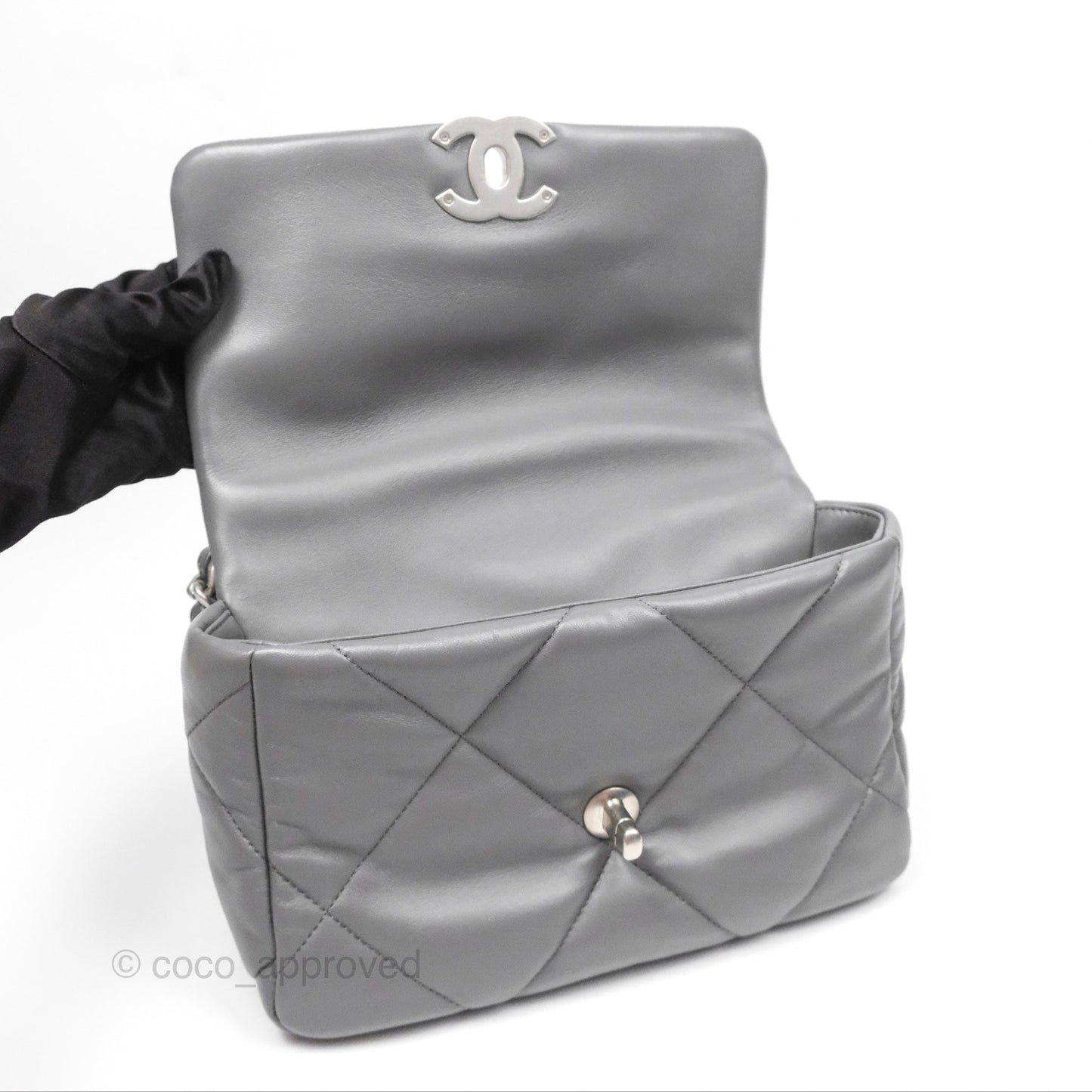Chanel 19 Small Dark Grey Mixed Hardware
