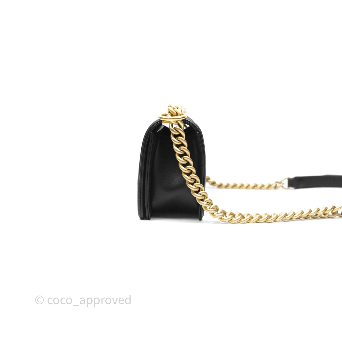Chanel Small Boy Black Lambskin Aged Gold Hardware