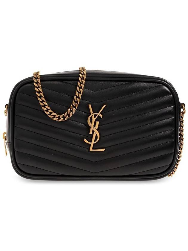 Luxury Saint Laurent Lou Small Leather Cross Bag Black