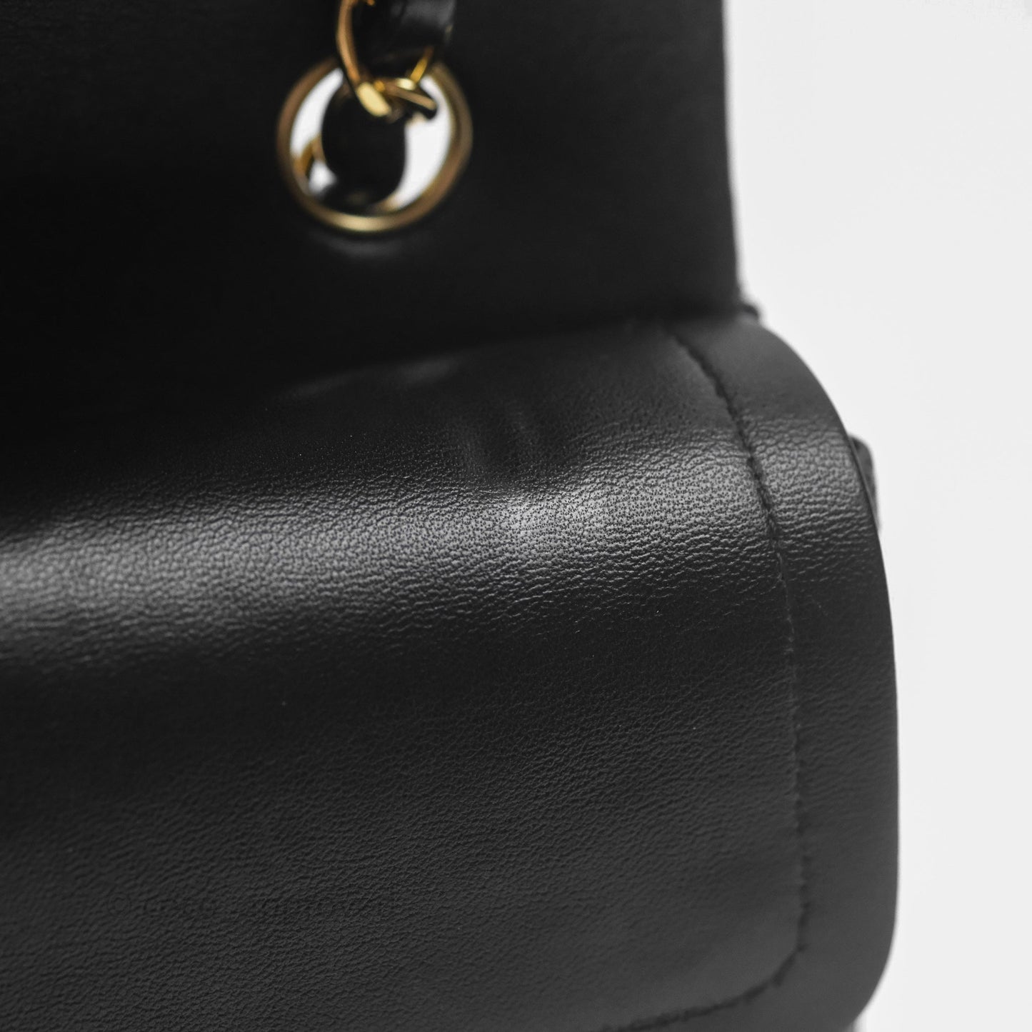 Chanel Small Classic Flap Quilted Black Lambskin Gold Hardware