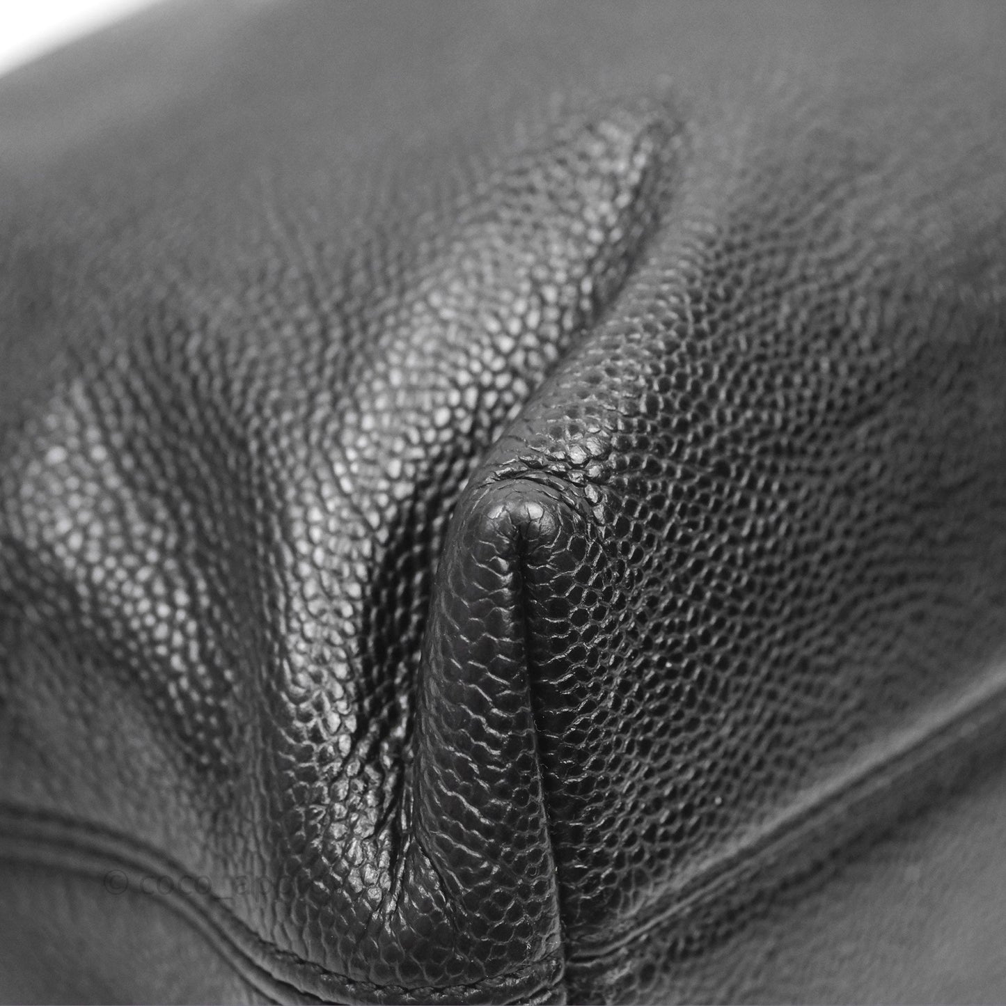 Chanel Vintage CC Tote Bag Black Caviar
