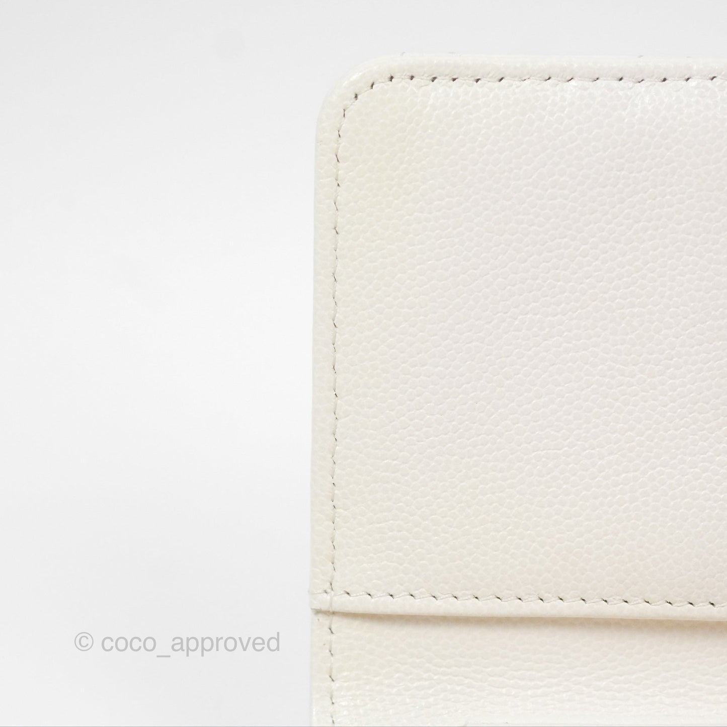 Chanel Quilted Mini Wallet on Chain WOC Ivory Caviar Gold Hardware