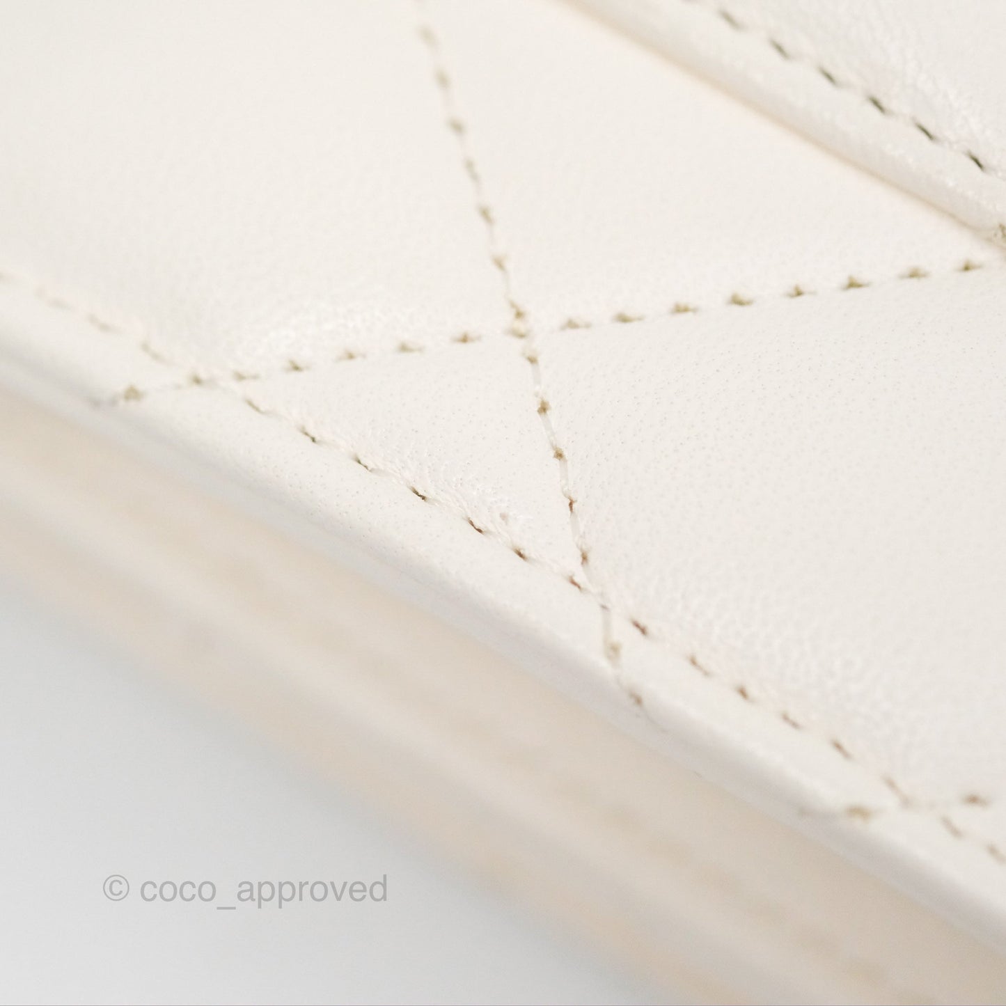 Chanel Quilted Wallet on Chain WOC Coco Heart Chain White Lambskin Aged Gold Hardware 22K