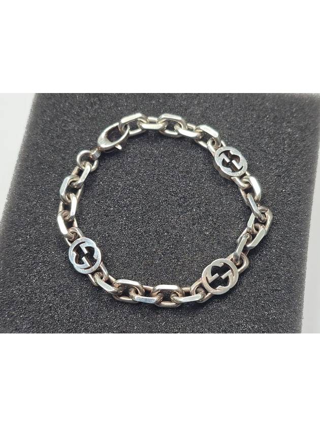 Luxury Gucci Trending 2025 Interlocking detail silver bracelet