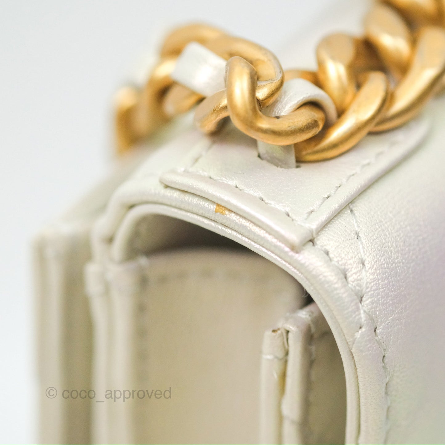 Chanel 19 Phone Holder Iridescent Ivory Mixed Hardware