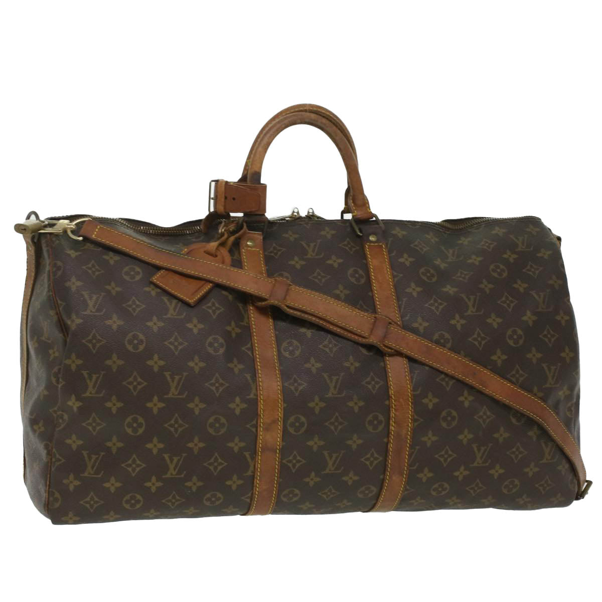 LOUIS VUITTON Monogram Keepall Bandouliere 55 Boston Bag M41414 LV 36893