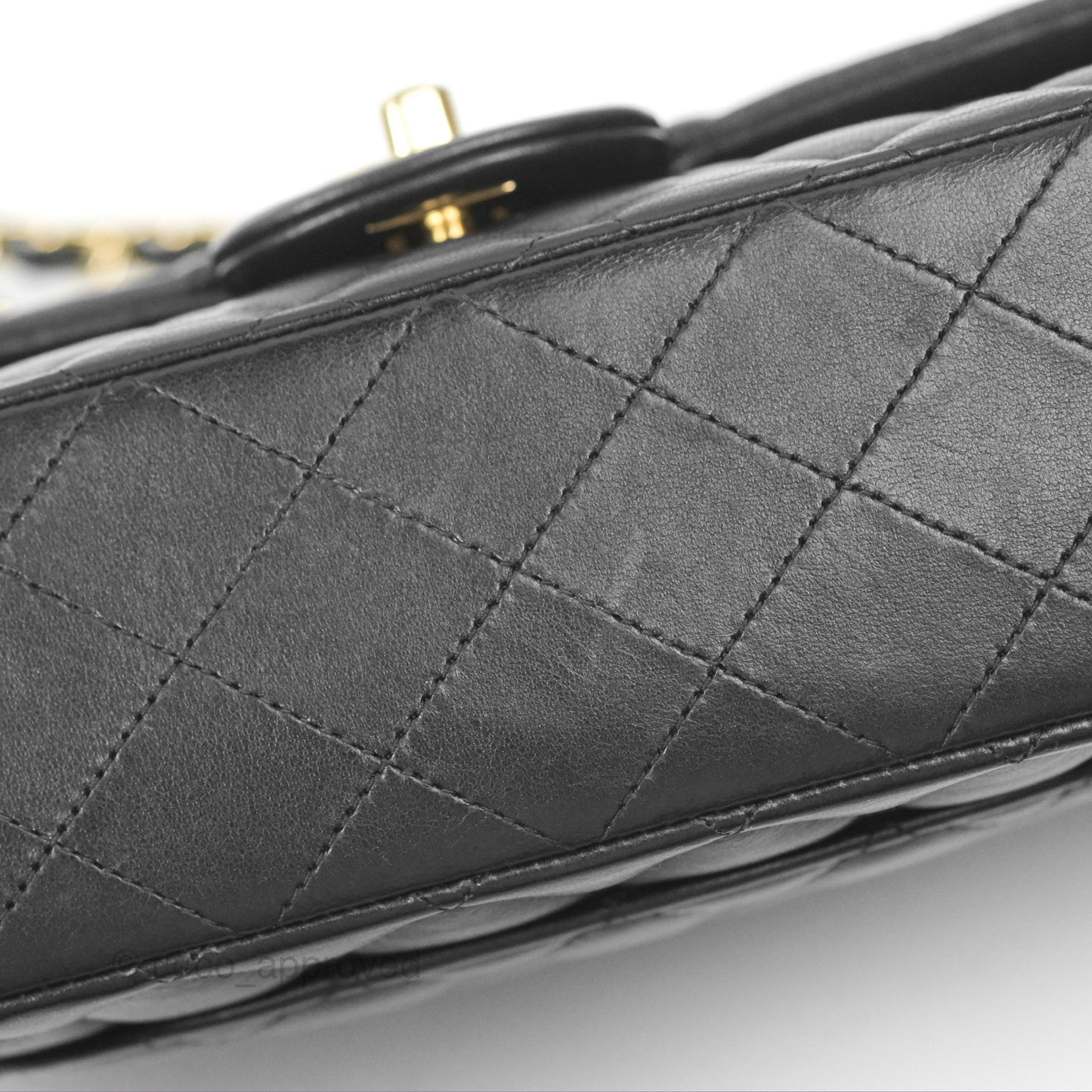Chanel Classic M/L Medium Flap Quilted Black Lambskin Gold Hardware
