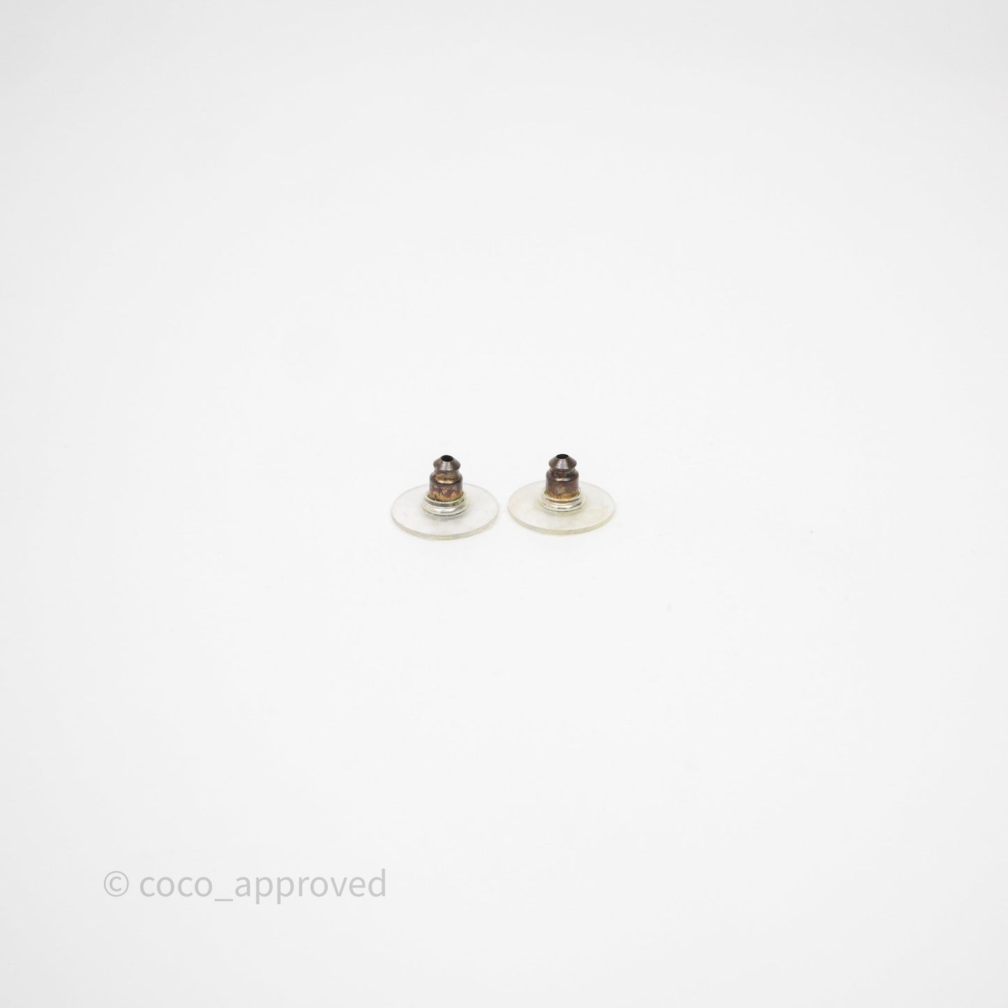Chanel CC Crystals Earrings Ruthenium Tone 21A