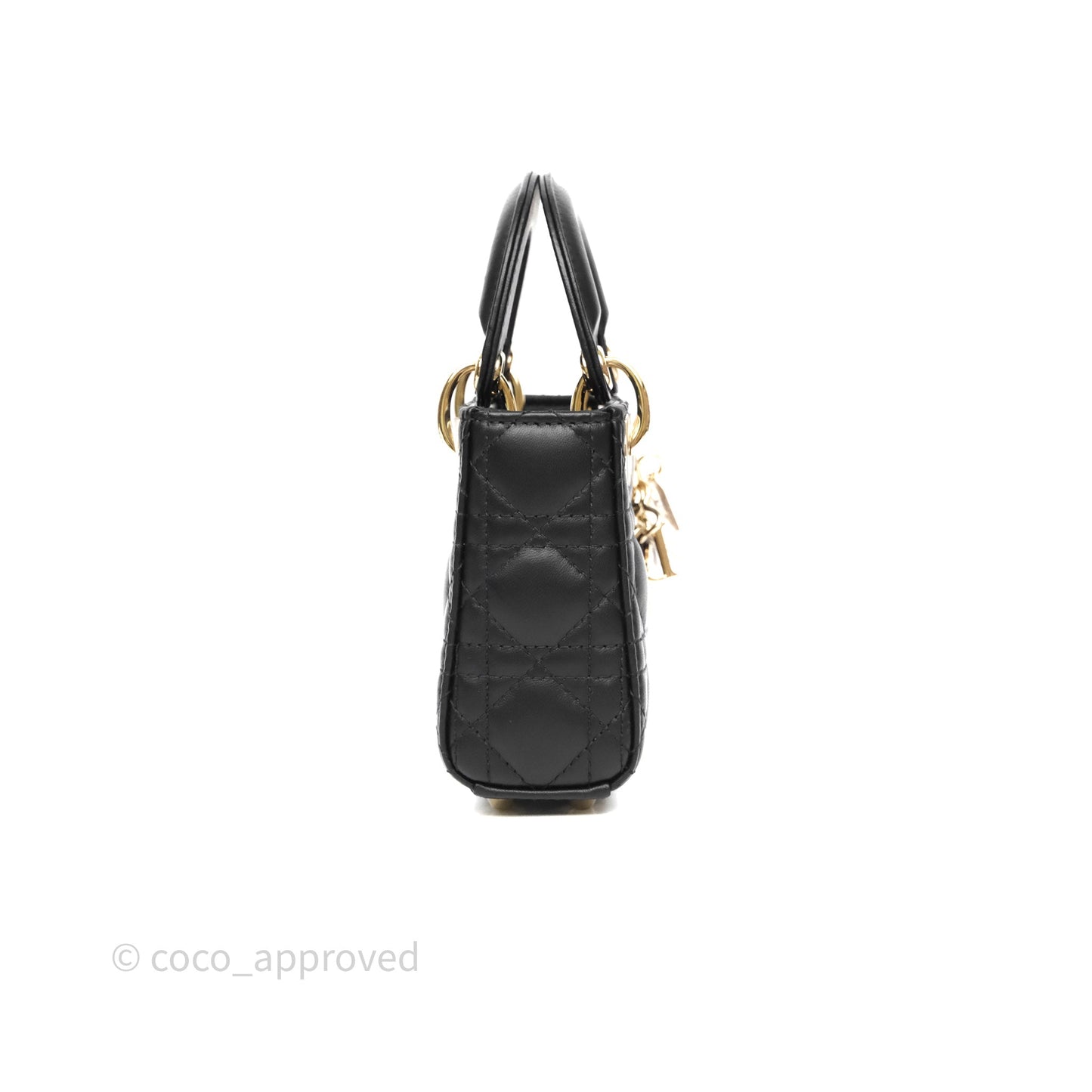 Christian Dior Micro Lady Dior Cannage Black Lambskin Gold Hardware