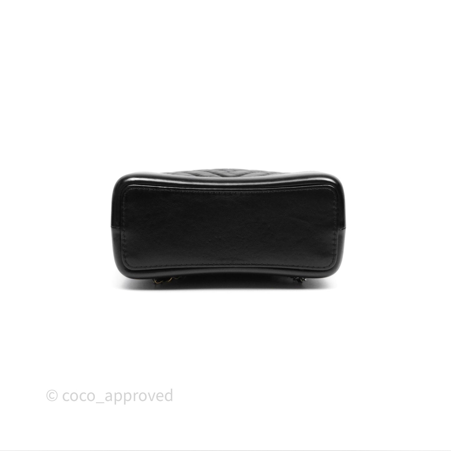 Chanel Small Chevron Gabrielle Backpack Black Aged Calfskin