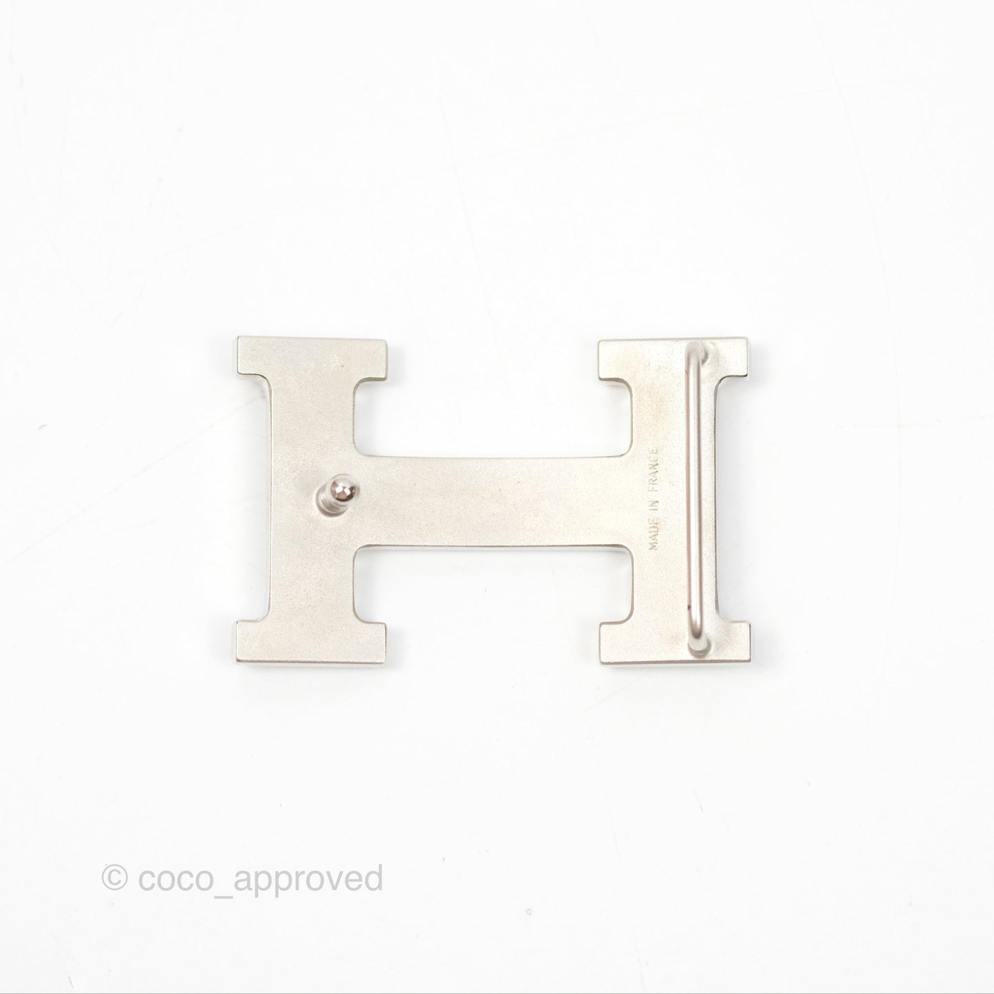 Hermès H Silver Belt Buckle & Reversible Blue Black