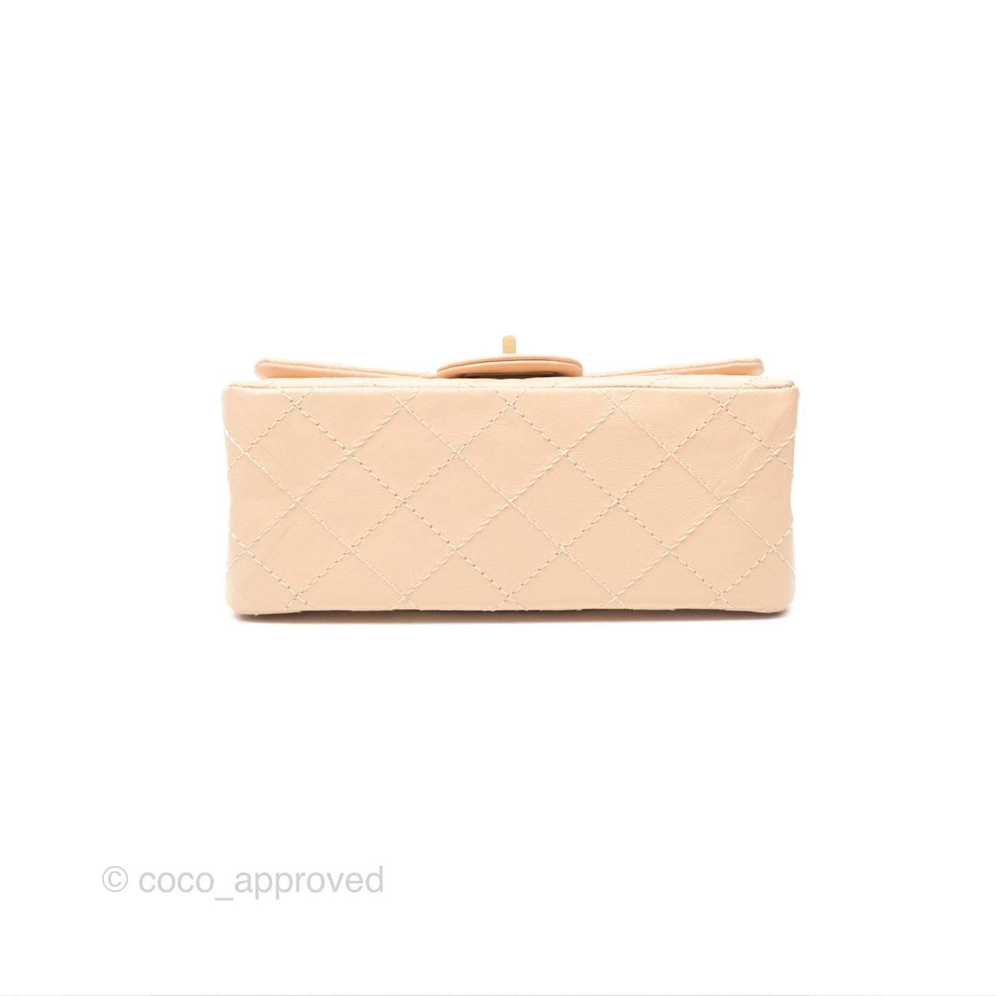 Chanel Mini Reissue 224 Beige Aged Calfskin Aged Gold Hardware