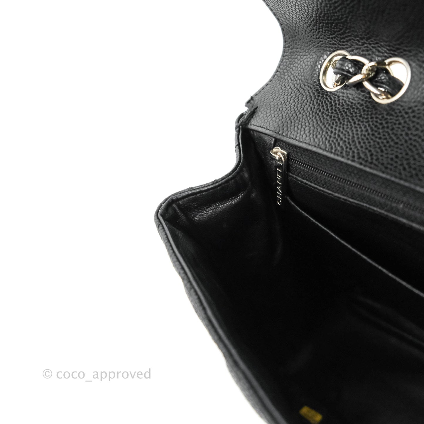 Chanel Single Flap Maxi Caviar Black Silver Hardware