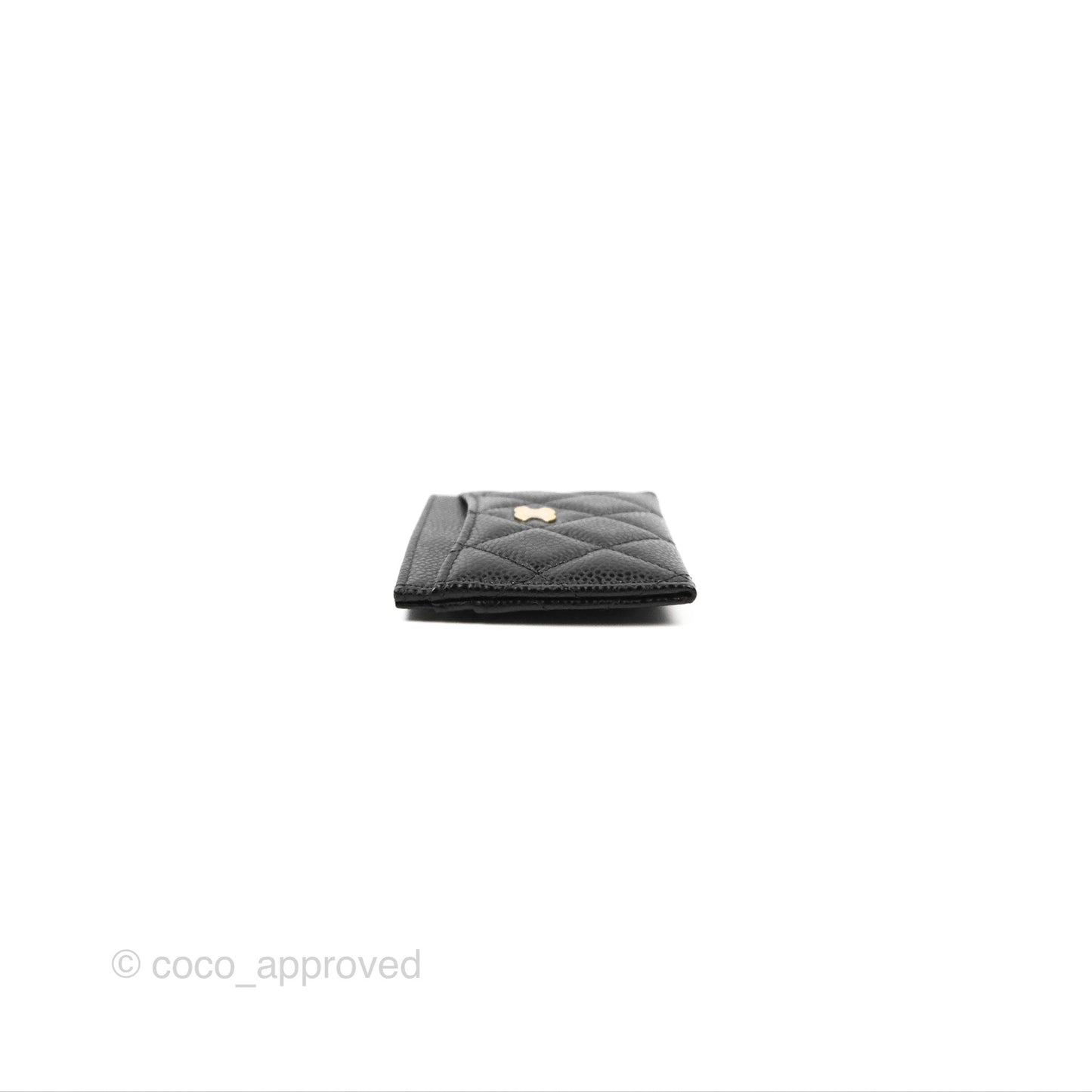Chanel Classic Flat Card Holder Black Caviar Gold Hardware