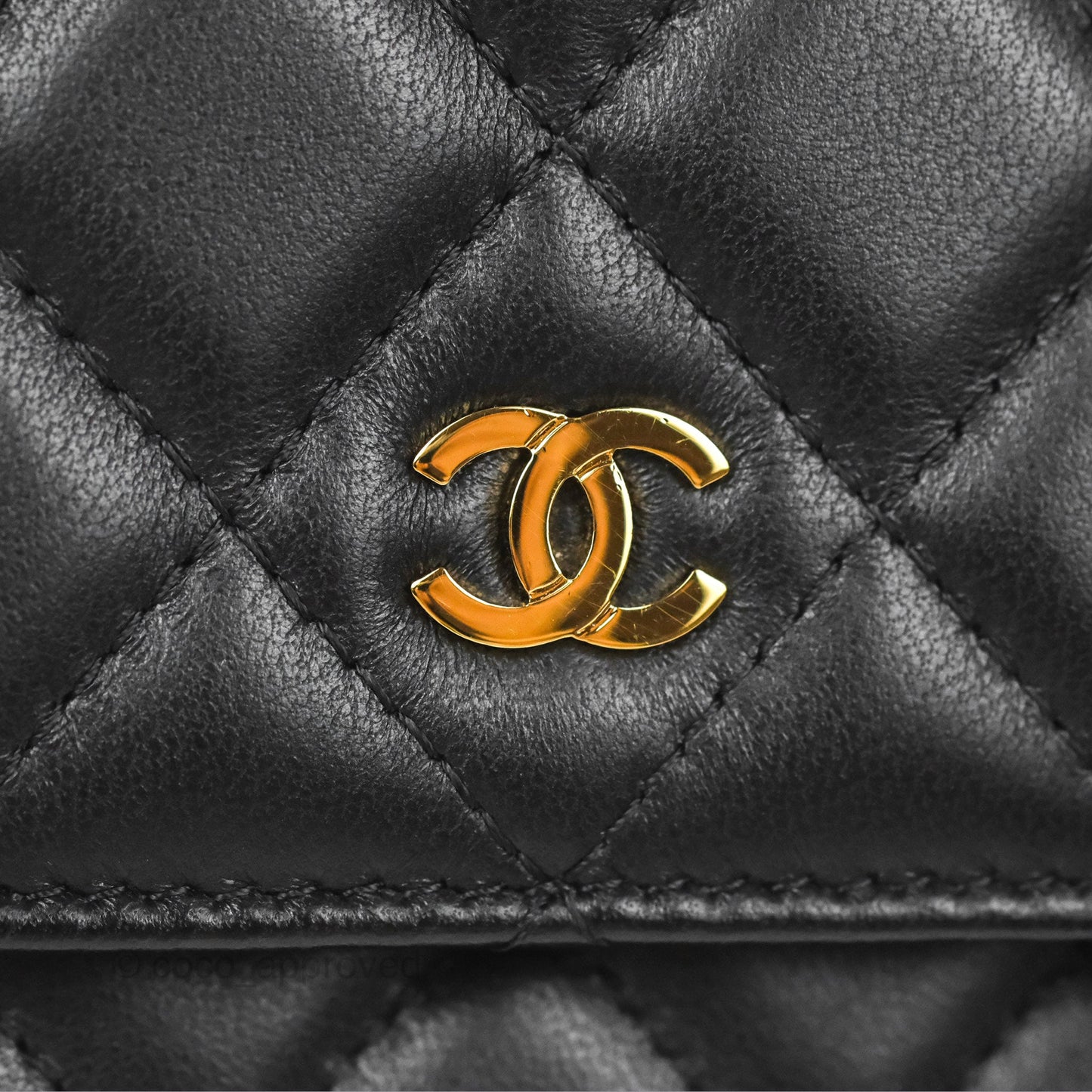 Chanel Quilted Classic WOC Black Lambskin Gold Hardware