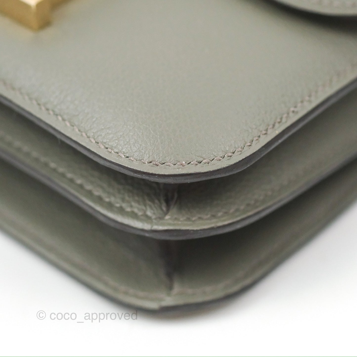 Hermès Constance Mini 18cm Mirror Gris Meyer 0L/Gris Pale M4 Evercolor Gold Hardware