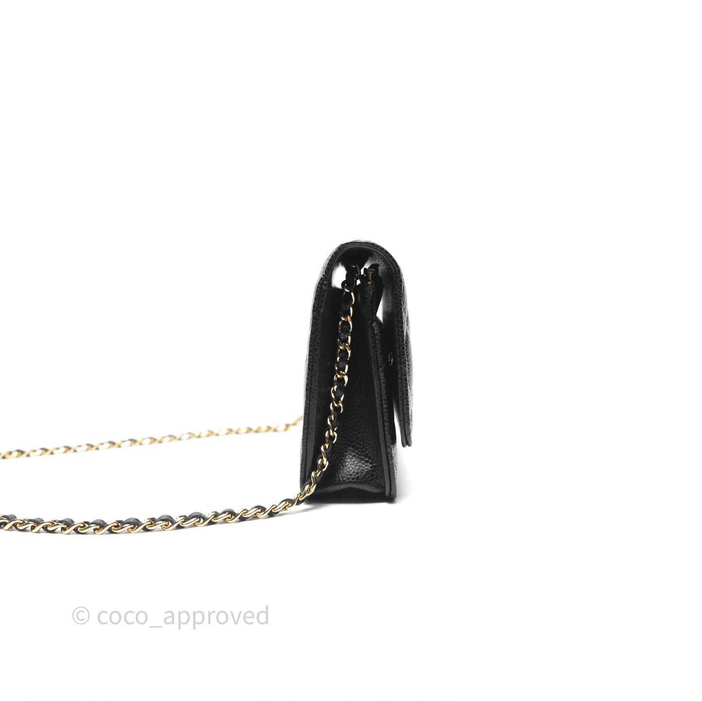 Chanel Quilted WOC Black Caviar Gold Hardware