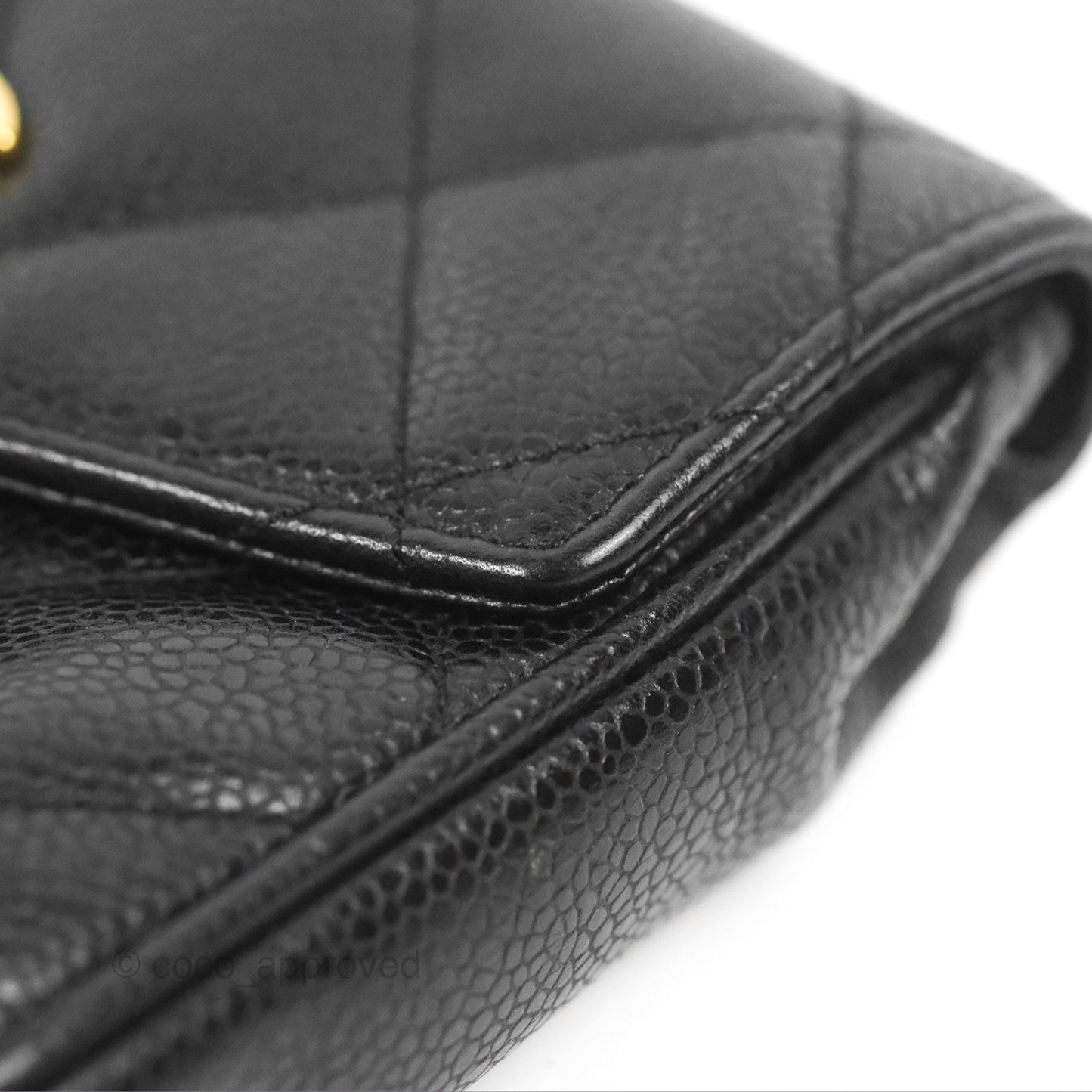 Chanel Vintage Belt Bag Quilted Black Caviar 24K Gold Hardware