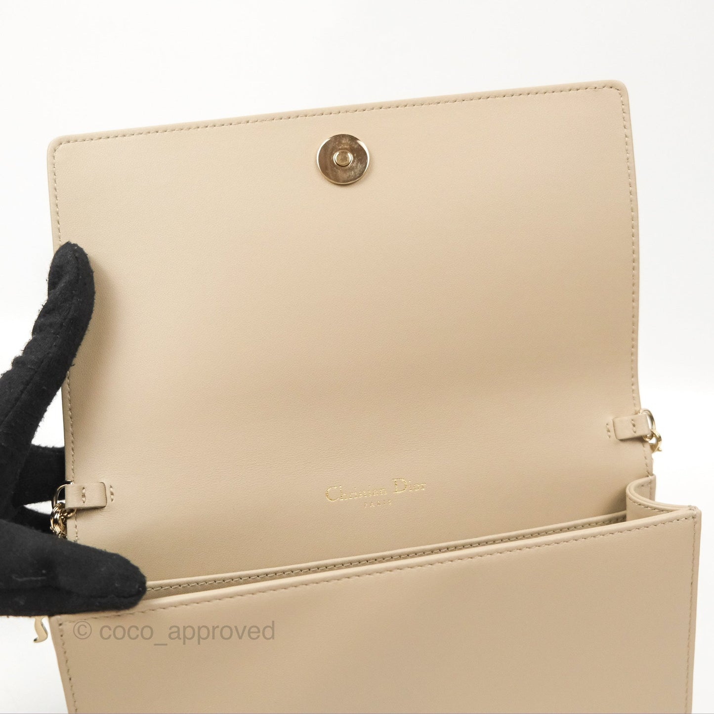 Dior Lady Dior Pouch on Chain Sand Cannage Lambskin