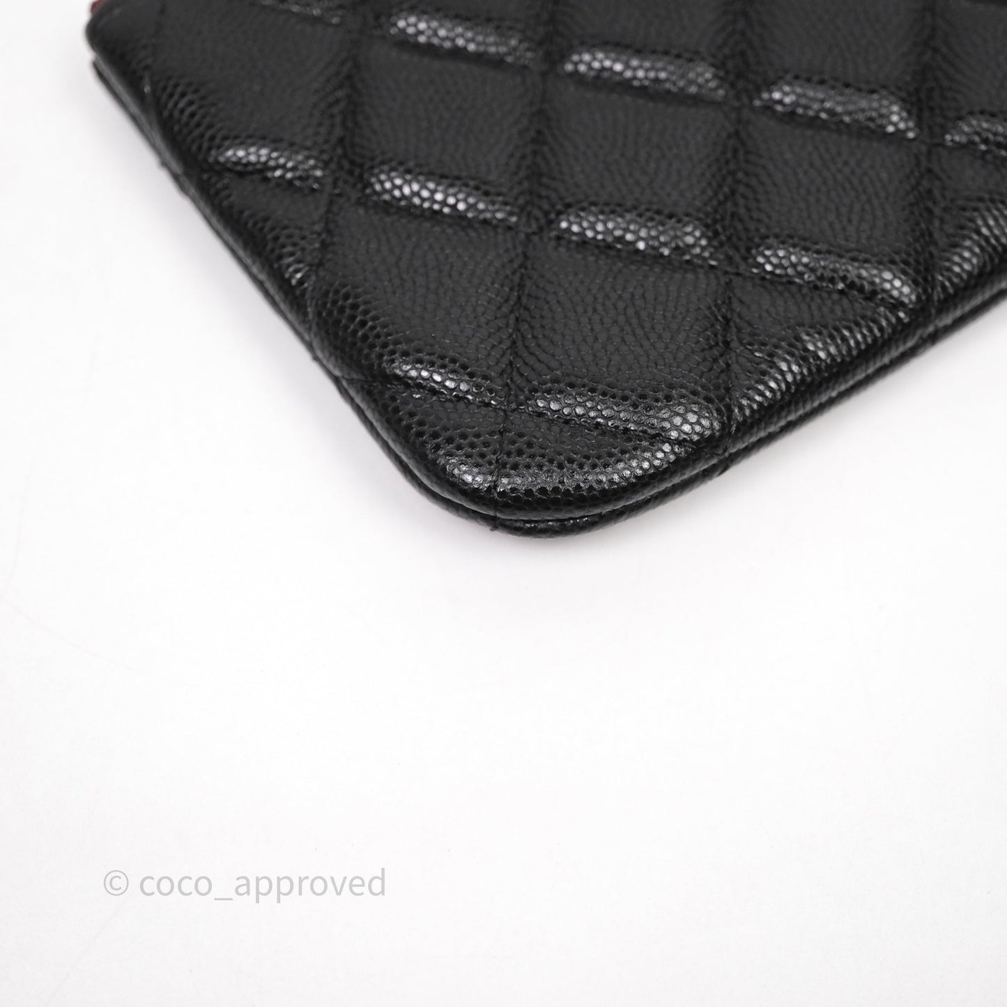 Chanel Quilted Mini O case Black Caviar Gold Hardware