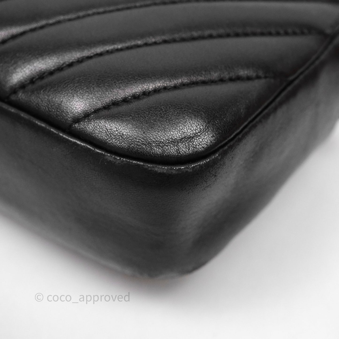 Chanel Chevron Camera Bag Black Lambskin Gold Hardware