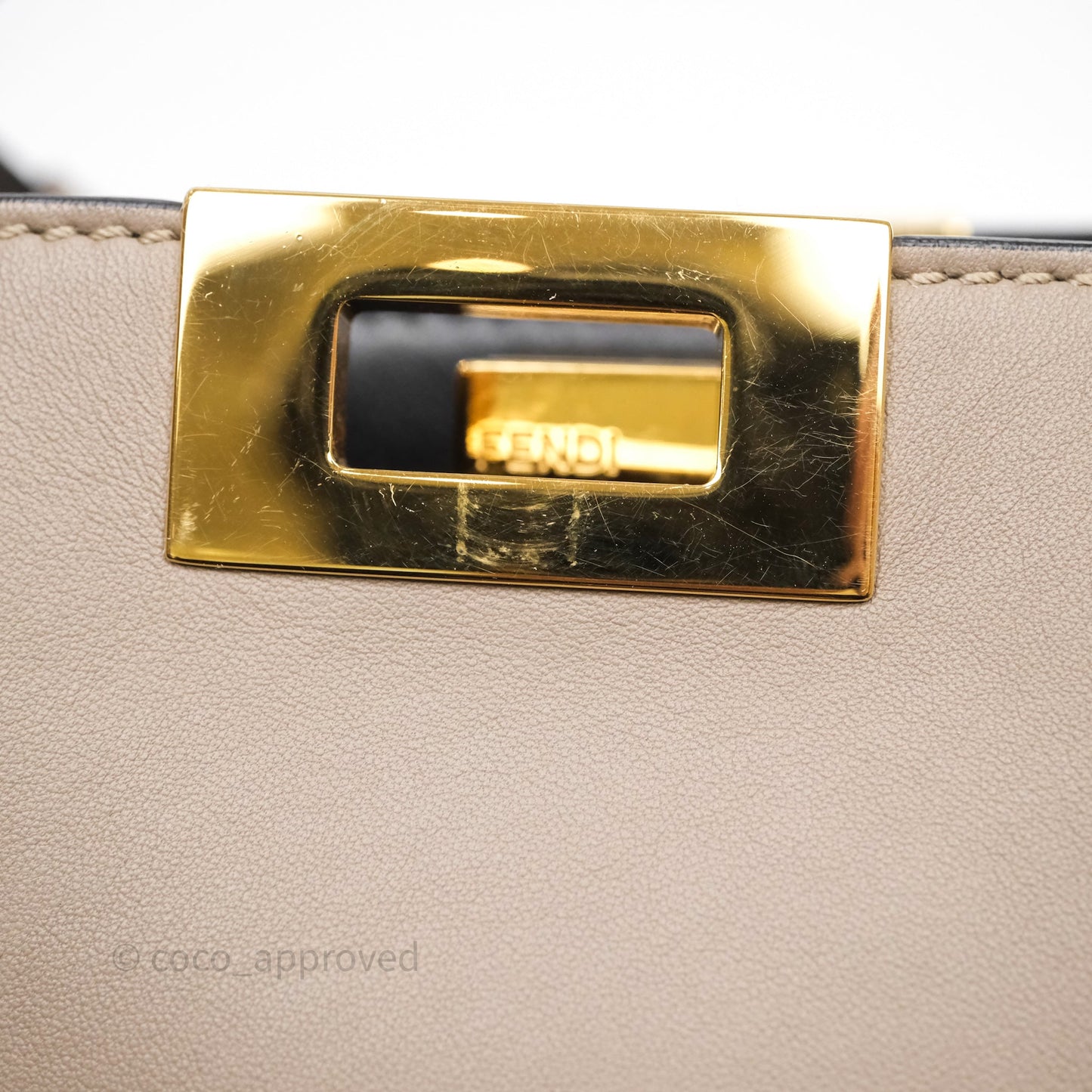 Fendi Peekaboo Iconic Essentially Bag Calfskin Beige
