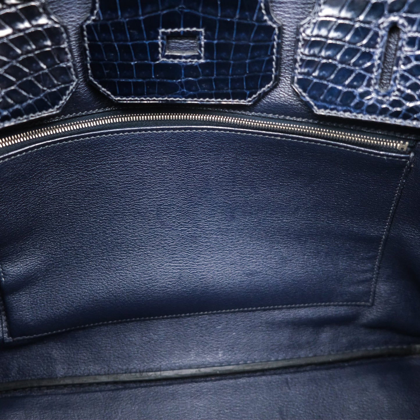 Hermès Birkin 35 Porosus Marine 78 Palladium Hardware