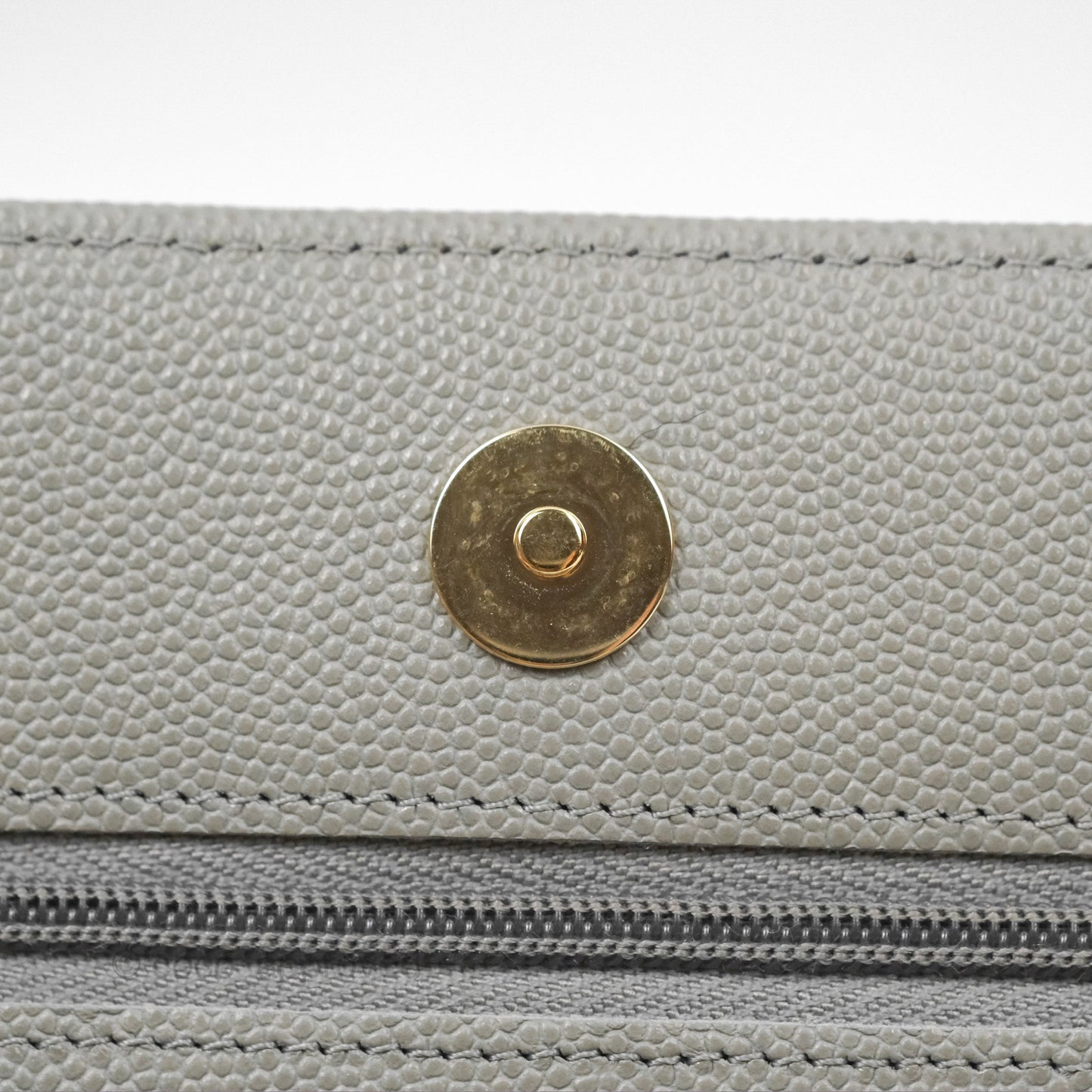 Chanel Quilted Classic Wallet On Chain WOC Grey Caviar Gold Hardware