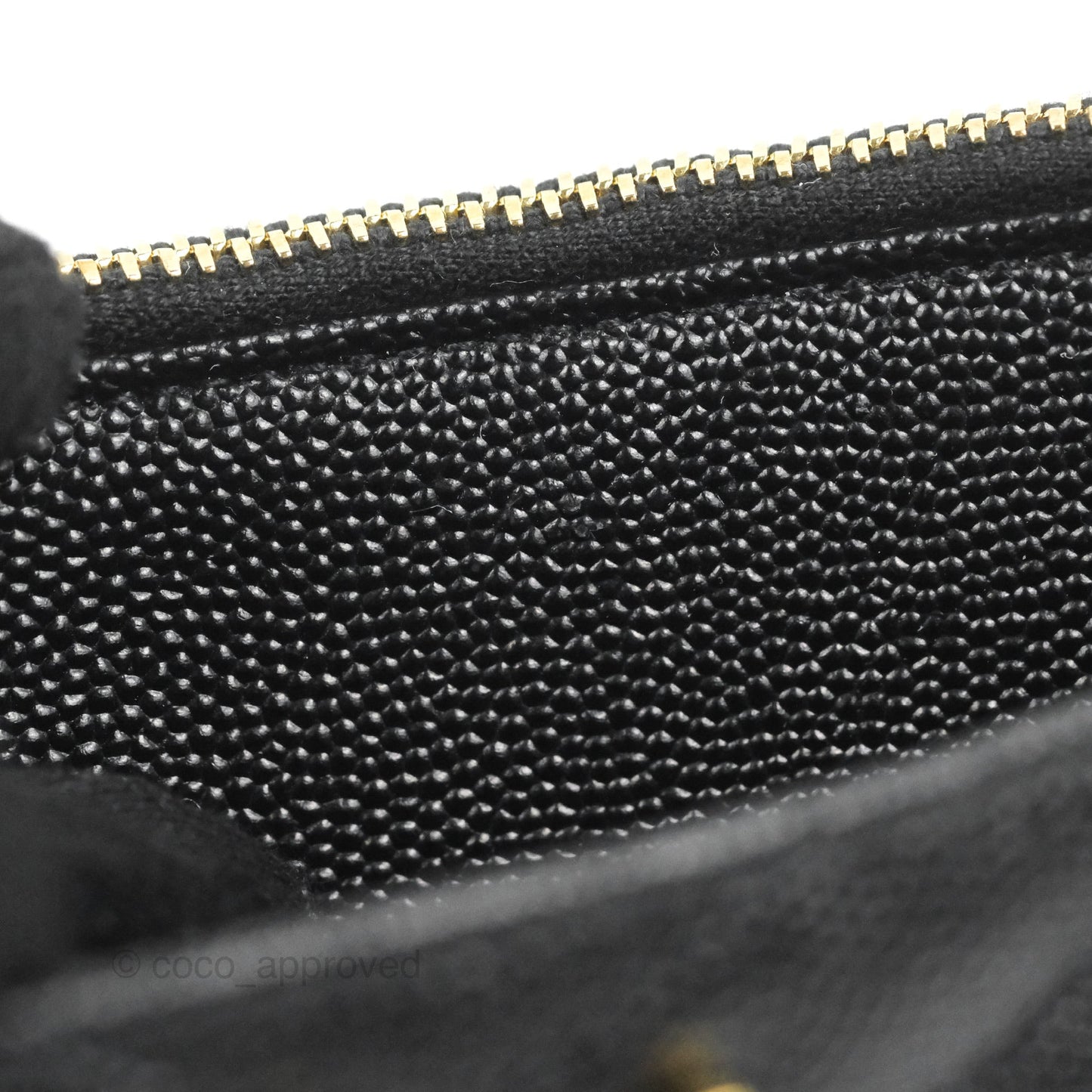 Saint Laurent Cassandre Matelasse Zipped Pouch Black Grained Leather Gold Hardware