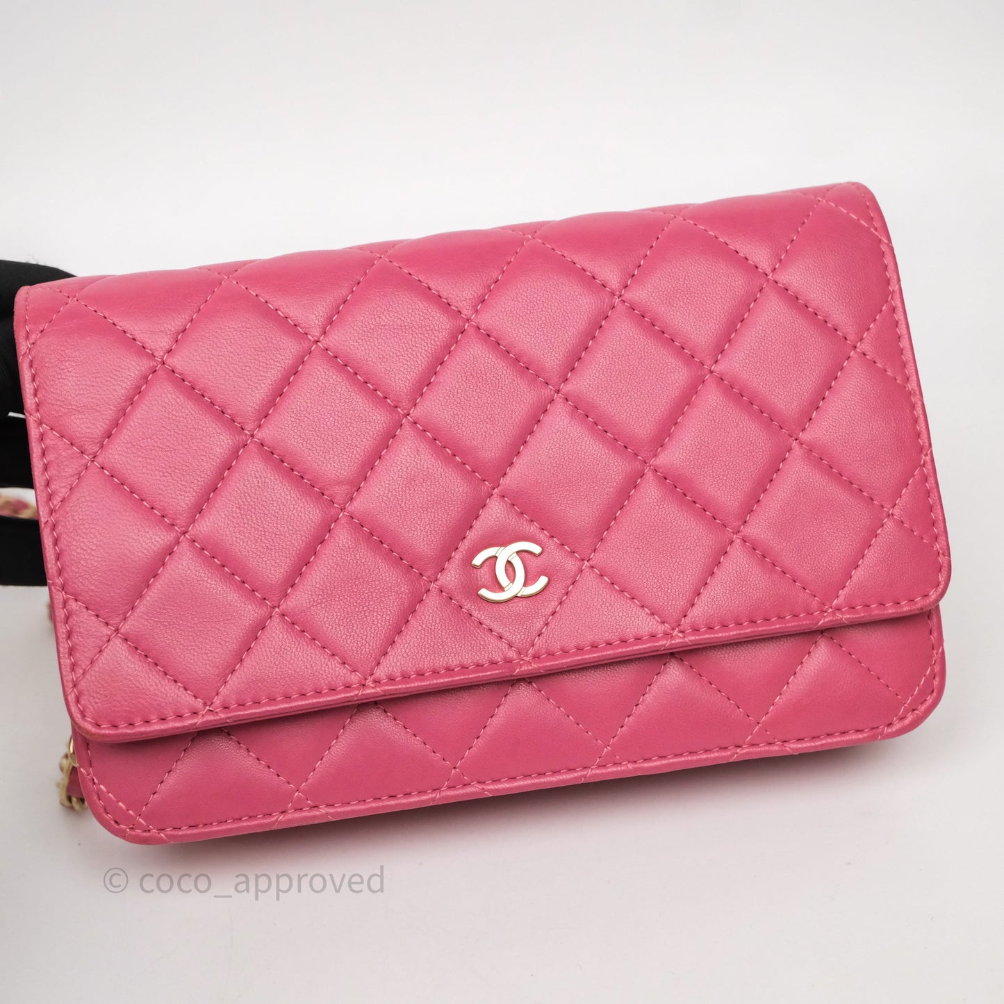 Chanel Quilted Classic WOC Pink Lambskin Gold Hardware