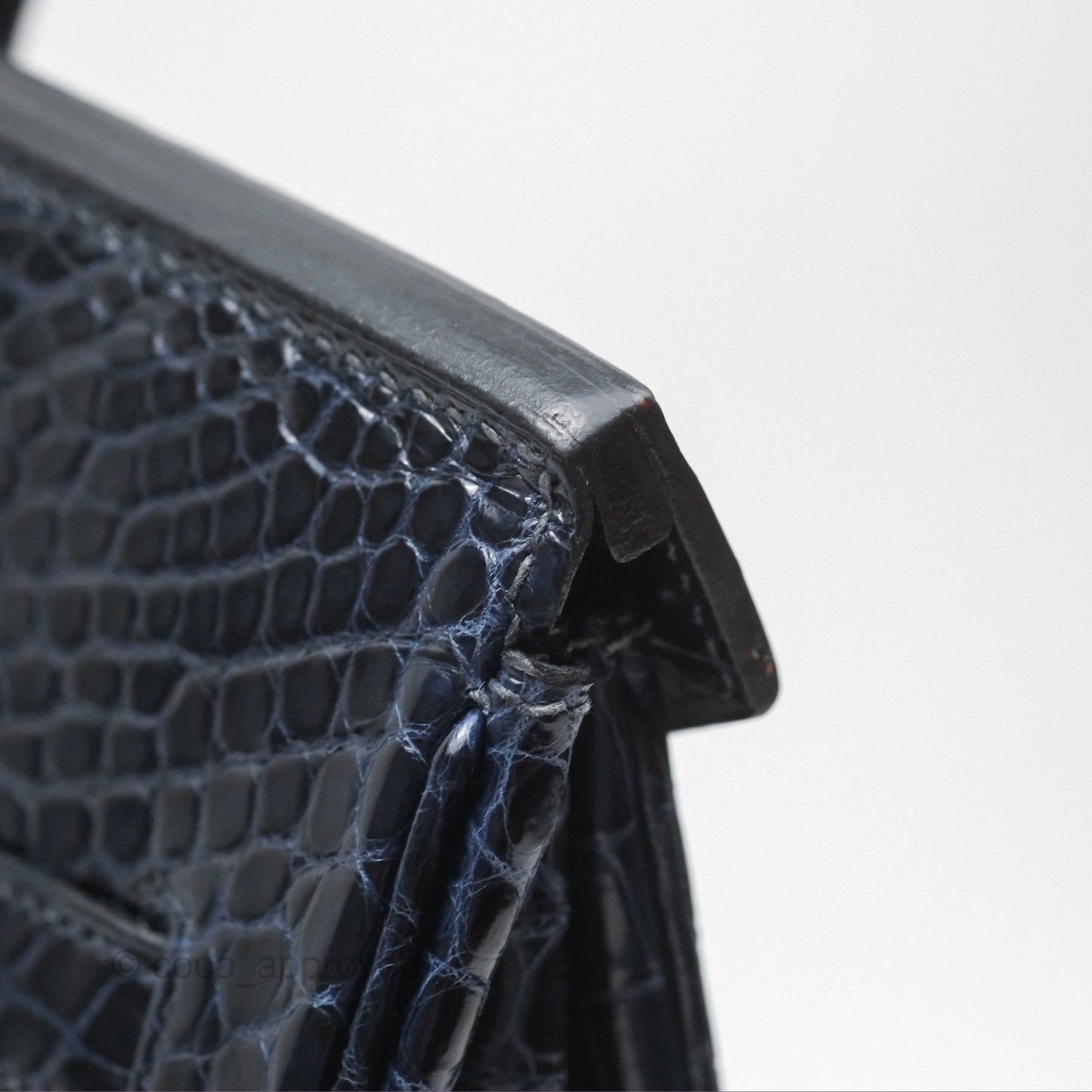Hermès Birkin 35 Porosus Marine 78 Palladium Hardware
