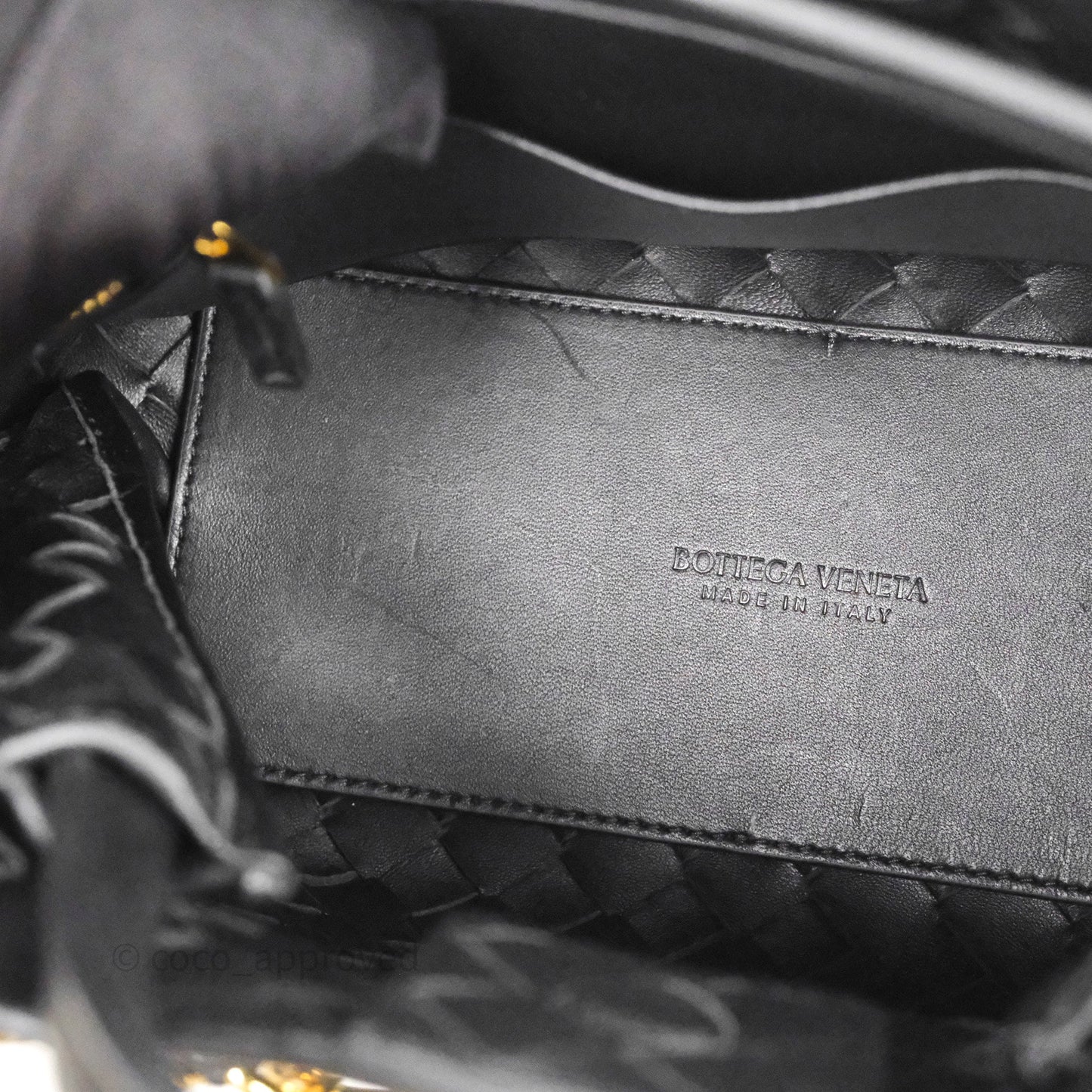 Bottega Veneta Small Andiamo Bag Black Intrecciato Lambskin