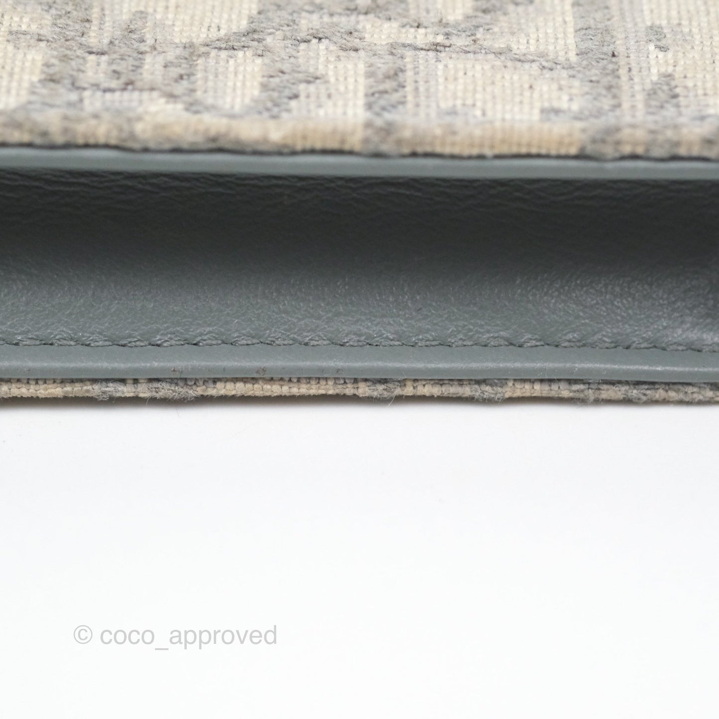 Christian Dior Saddle Bloom Card Holder Gray Dior Oblique Jacquard