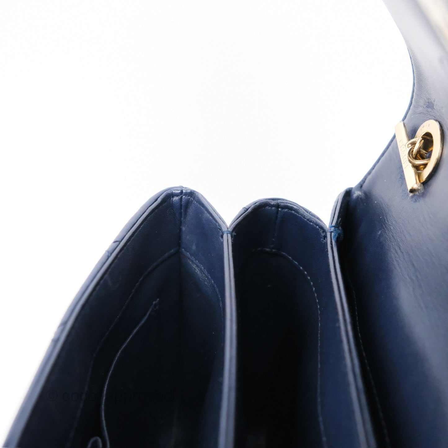 Chanel Small Trendy CC Navy Lambskin Gold Hardware