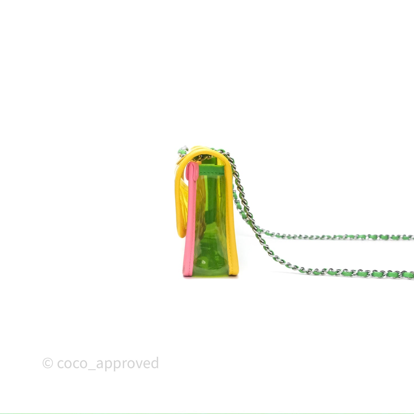 Chanel Mini Coco Splash Flap Bag PVC Lambskin Pink/Yellow/Green Silver Hardware