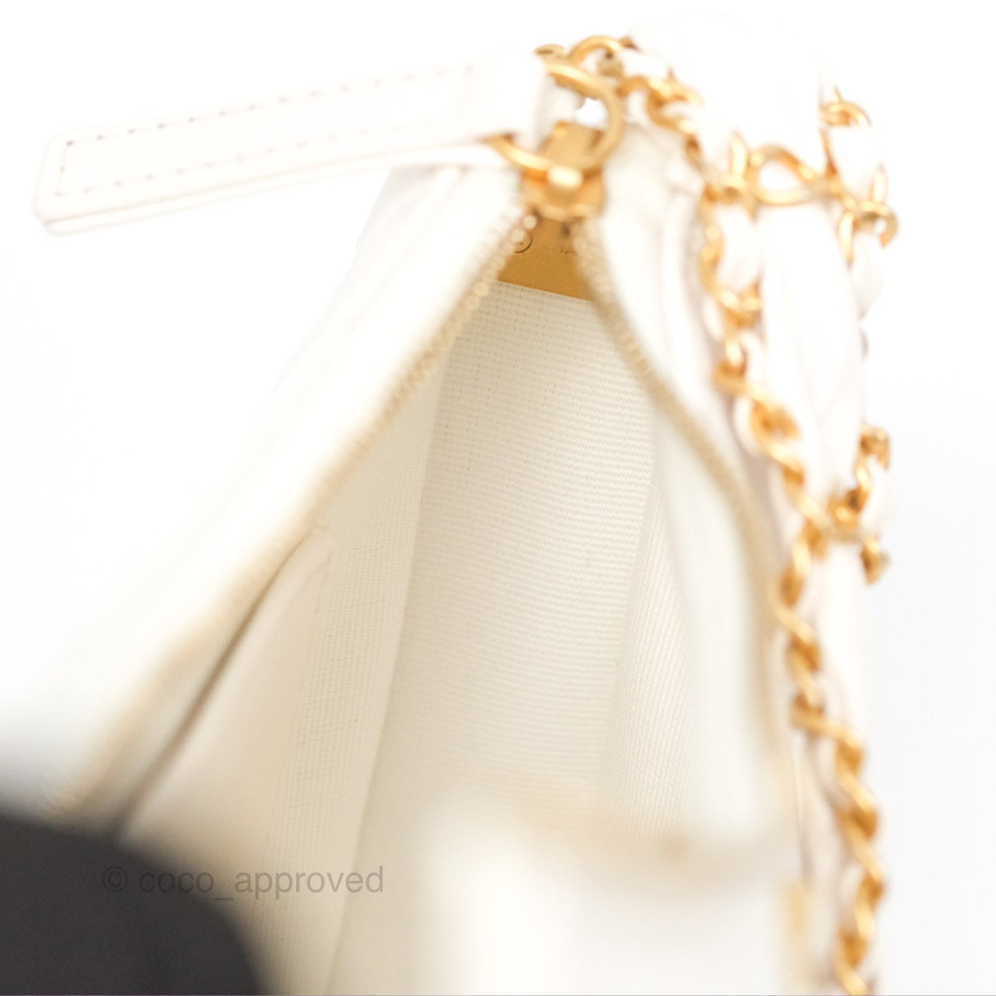 Chanel Hobo Bag White Aged Calfskin Aged Gold Hardware