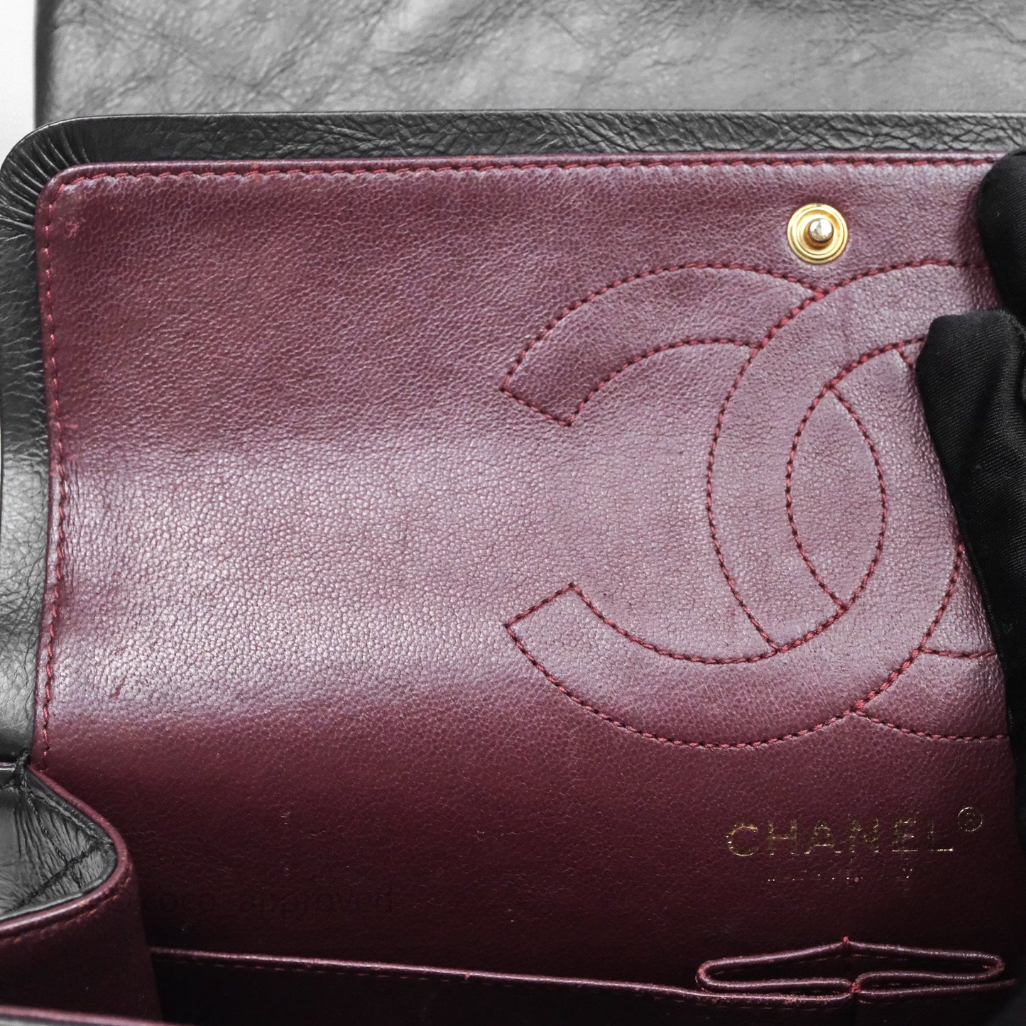 Chanel Quilted 2.55 Reissue 226 Flap Bag Black Aged Calfskin Gold Hardware