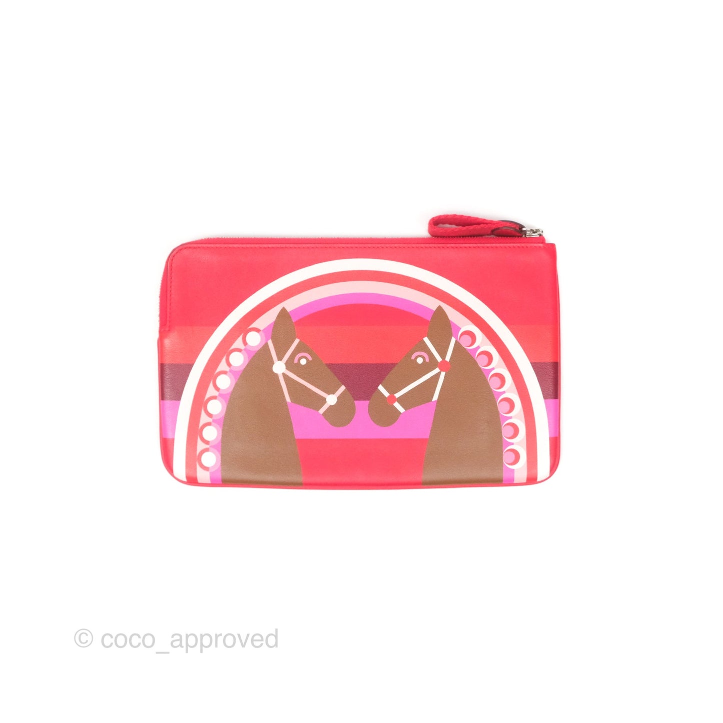 Hermès Carre Pocket Long Pouch Swift Rouge De Cœur / Alezan / Rouge De Cœur