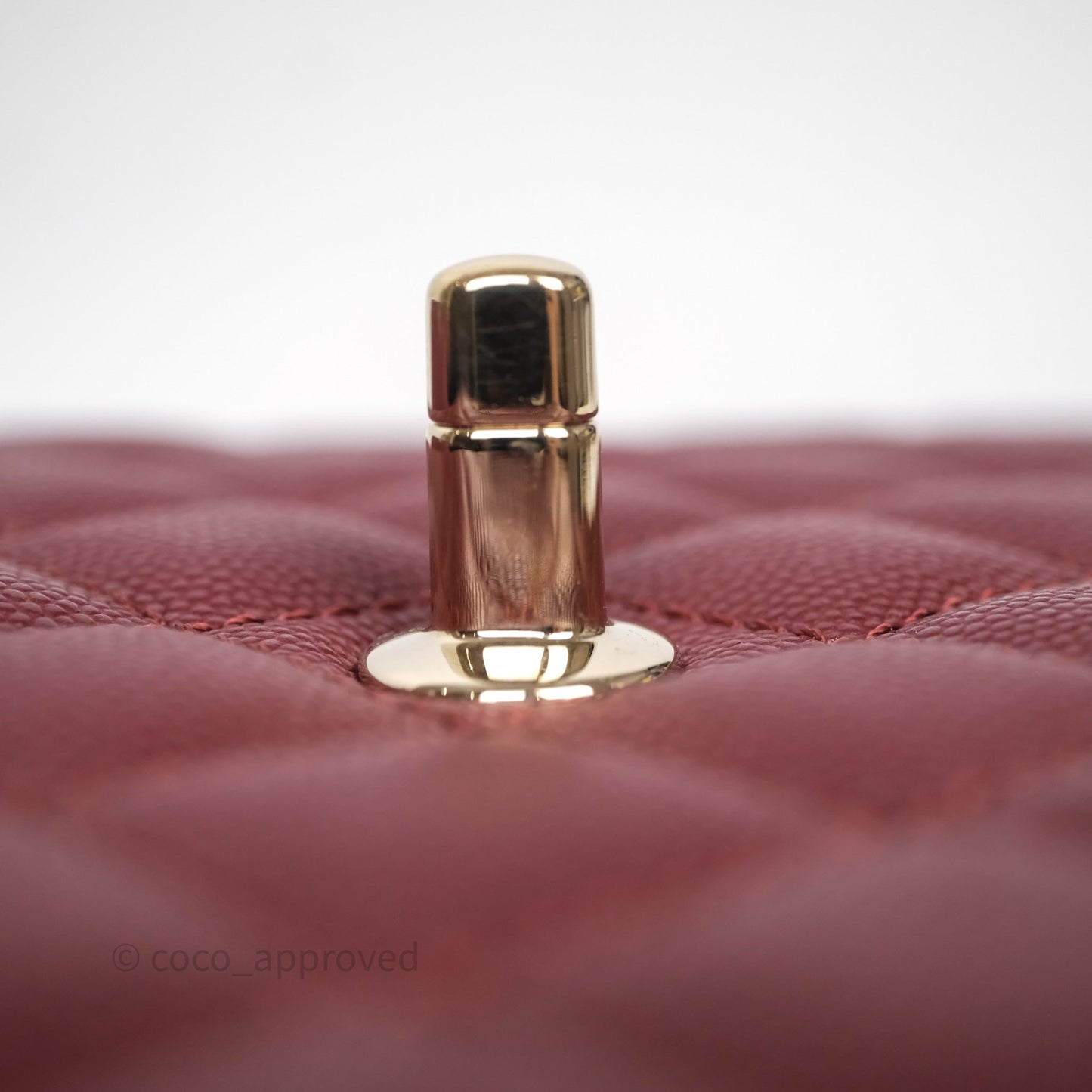 Chanel Small Coco Handle Quilted Red Burgundy Caviar Gold Hardware