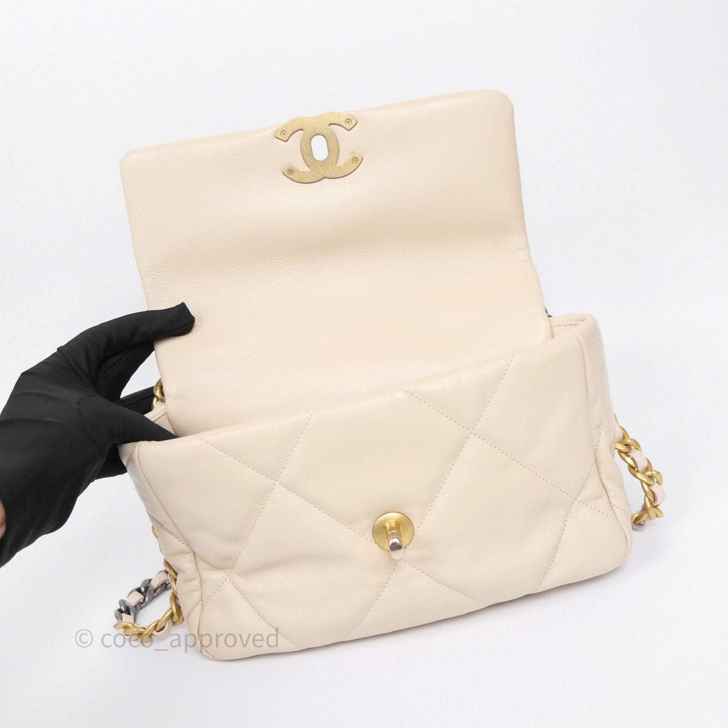 Chanel 19 Small Light Beige Mixed Hardware