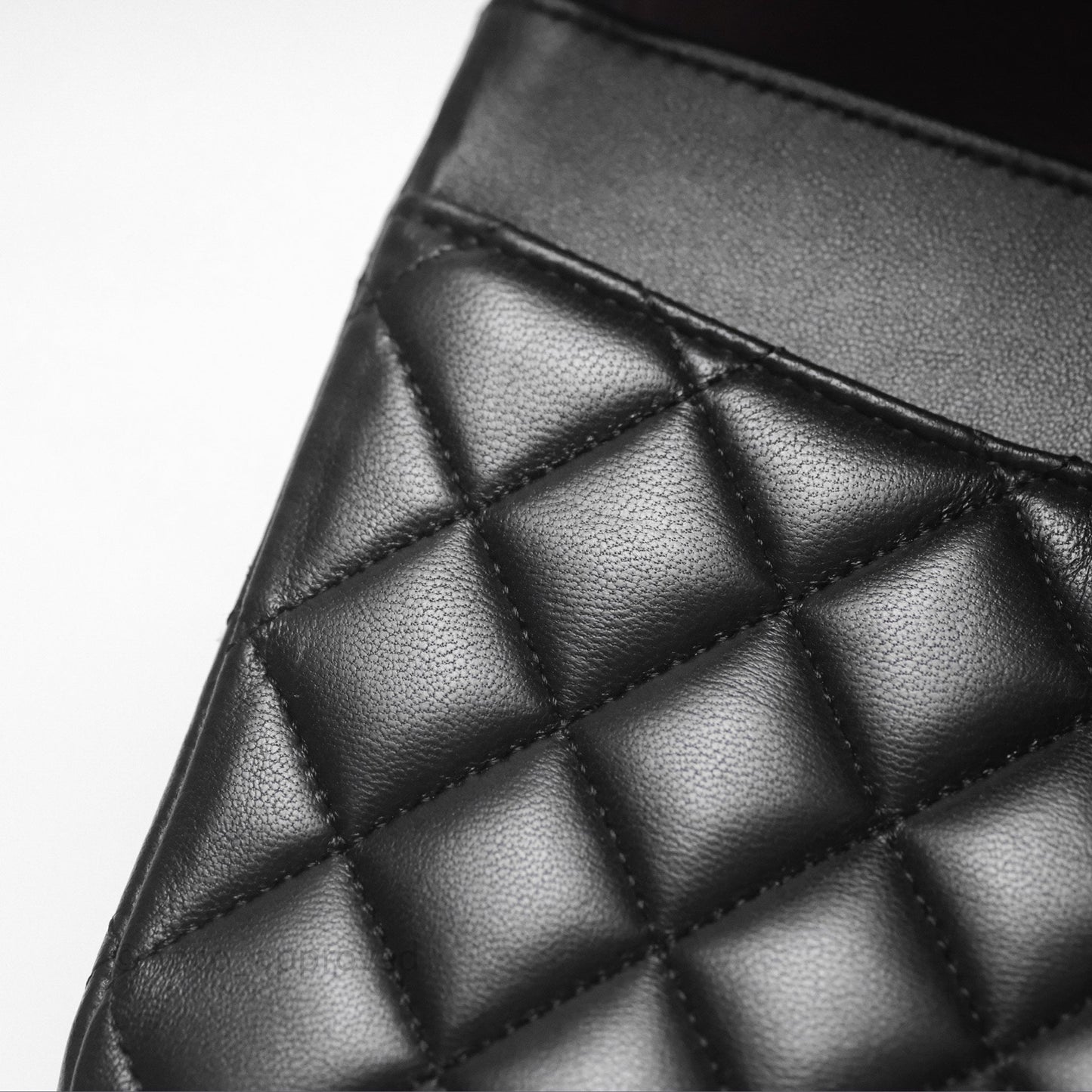 Chanel Classic M/L Medium Flap Quilted Black Lambskin Gold Hardware