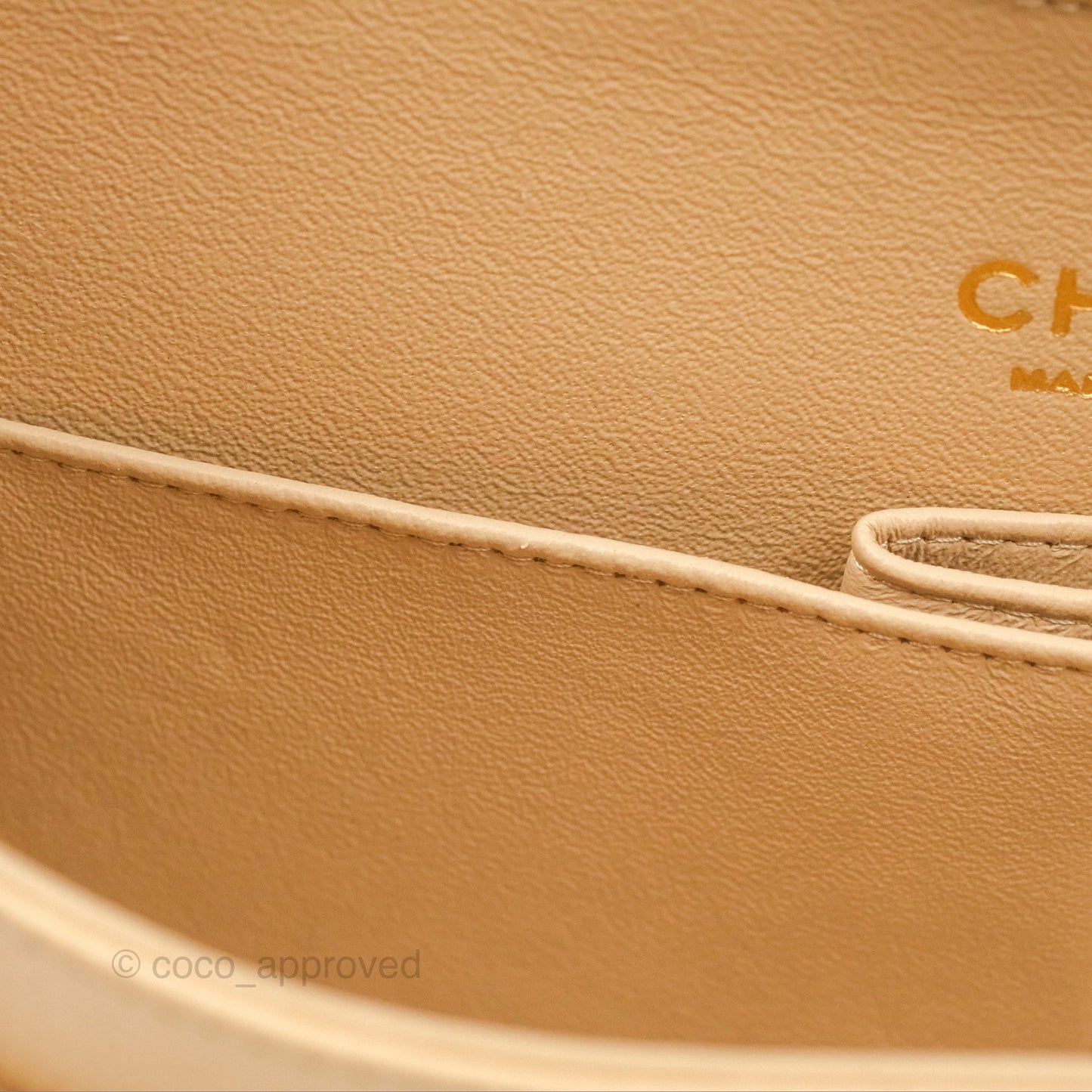 Chanel Classic M/L Medium Flap Quilted Beige Caviar Gold Hardware