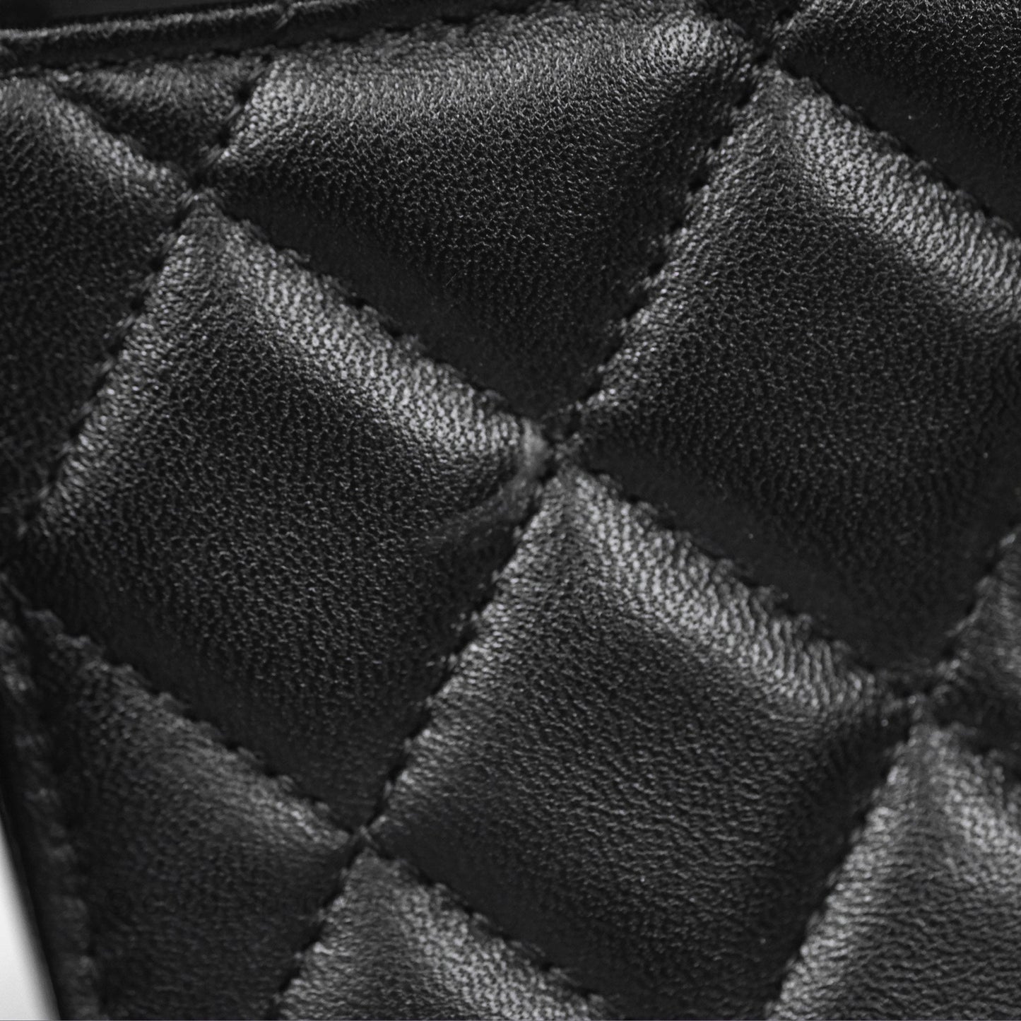 Chanel Mini Handle Flap Coin Purse With Chain Black Lambskin Gold Hardware