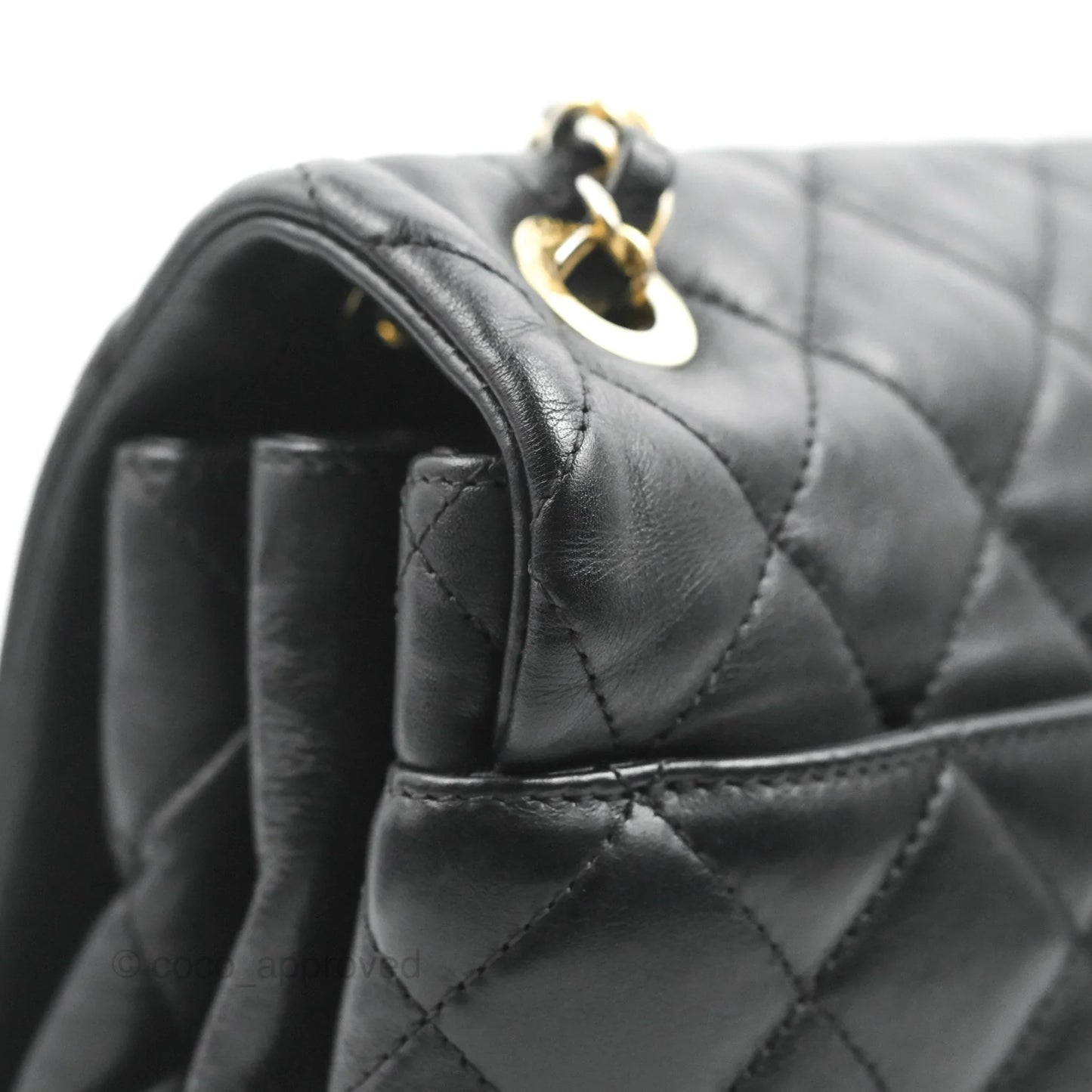 Chanel Soft Elegance Flap Bag Calfskin Black Aged Gold Hardware